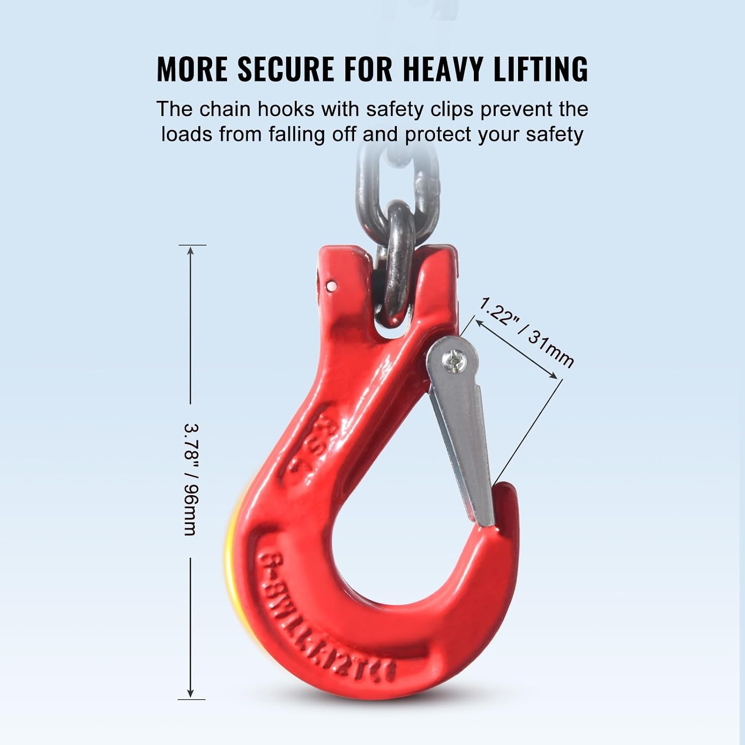 image:imageVEVOR Chain Sling 38 in x 10 ft Lifting Chains with 4 Leg Grab Hooks Heavy Duty G80 Alloy Steel Lifting Sling 22900LBS Capacity Adjustable Engine Chain Hoist Lifts for Cargo Security Towing14 Inch x 5 FT