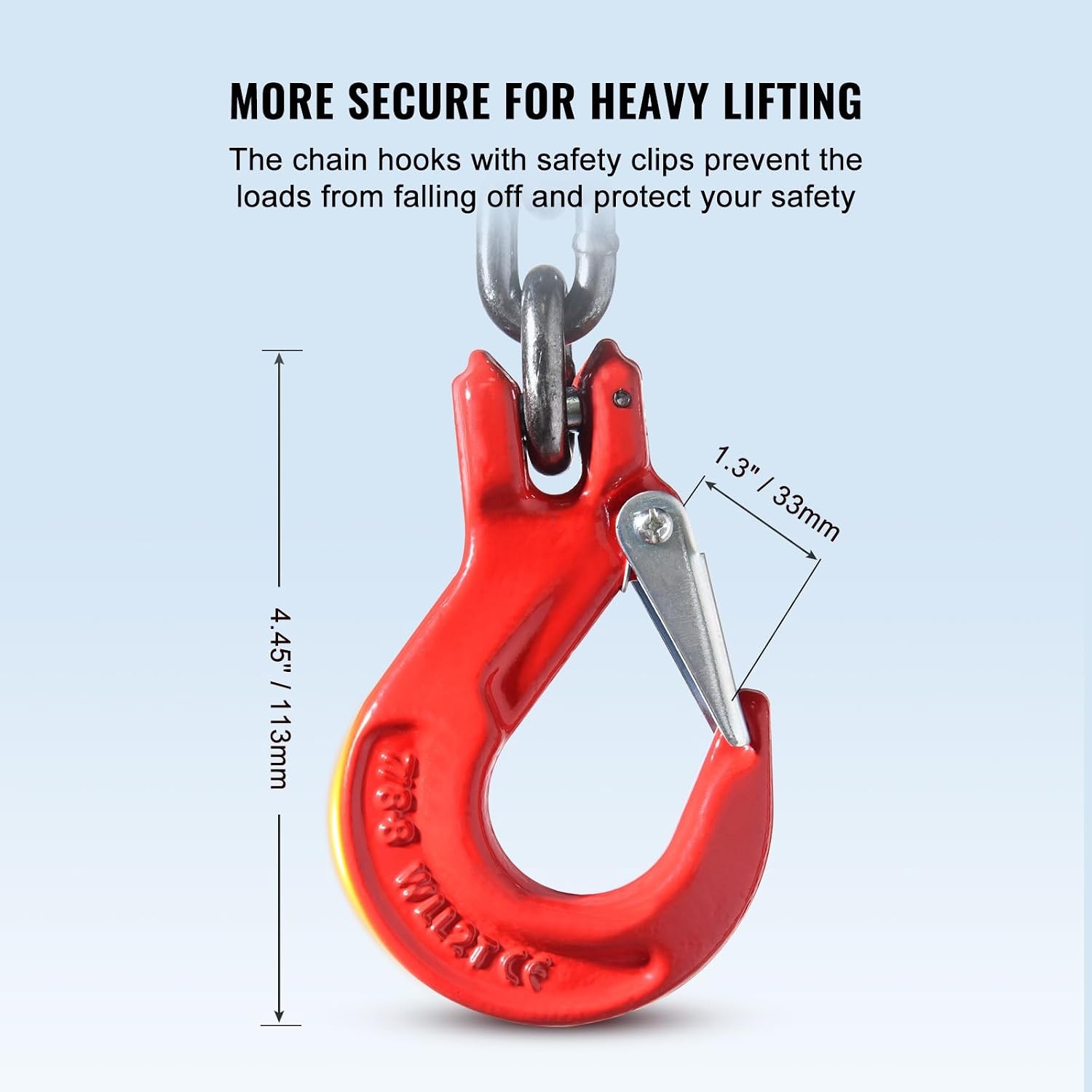 image:imageVEVOR Chain Sling 38 in x 10 ft Lifting Chains with 4 Leg Grab Hooks Heavy Duty G80 Alloy Steel Lifting Sling 22900LBS Capacity Adjustable Engine Chain Hoist Lifts for Cargo Security Towing516 Inch x 10 FT