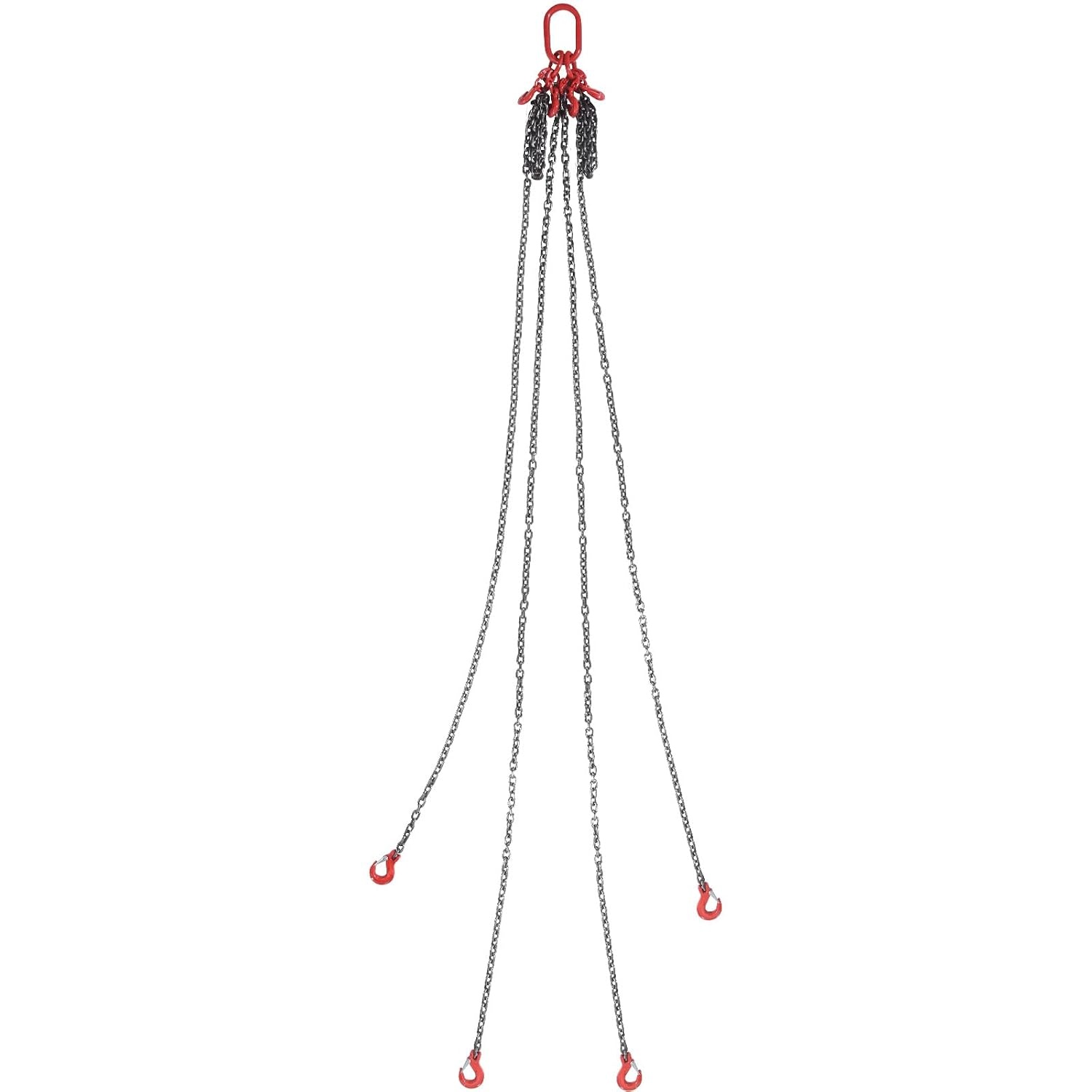 image:imageVEVOR Chain Sling 38 in x 10 ft Lifting Chains with 4 Leg Grab Hooks Heavy Duty G80 Alloy Steel Lifting Sling 22900LBS Capacity Adjustable Engine Chain Hoist Lifts for Cargo Security Towing38 Inch x 10 FT
