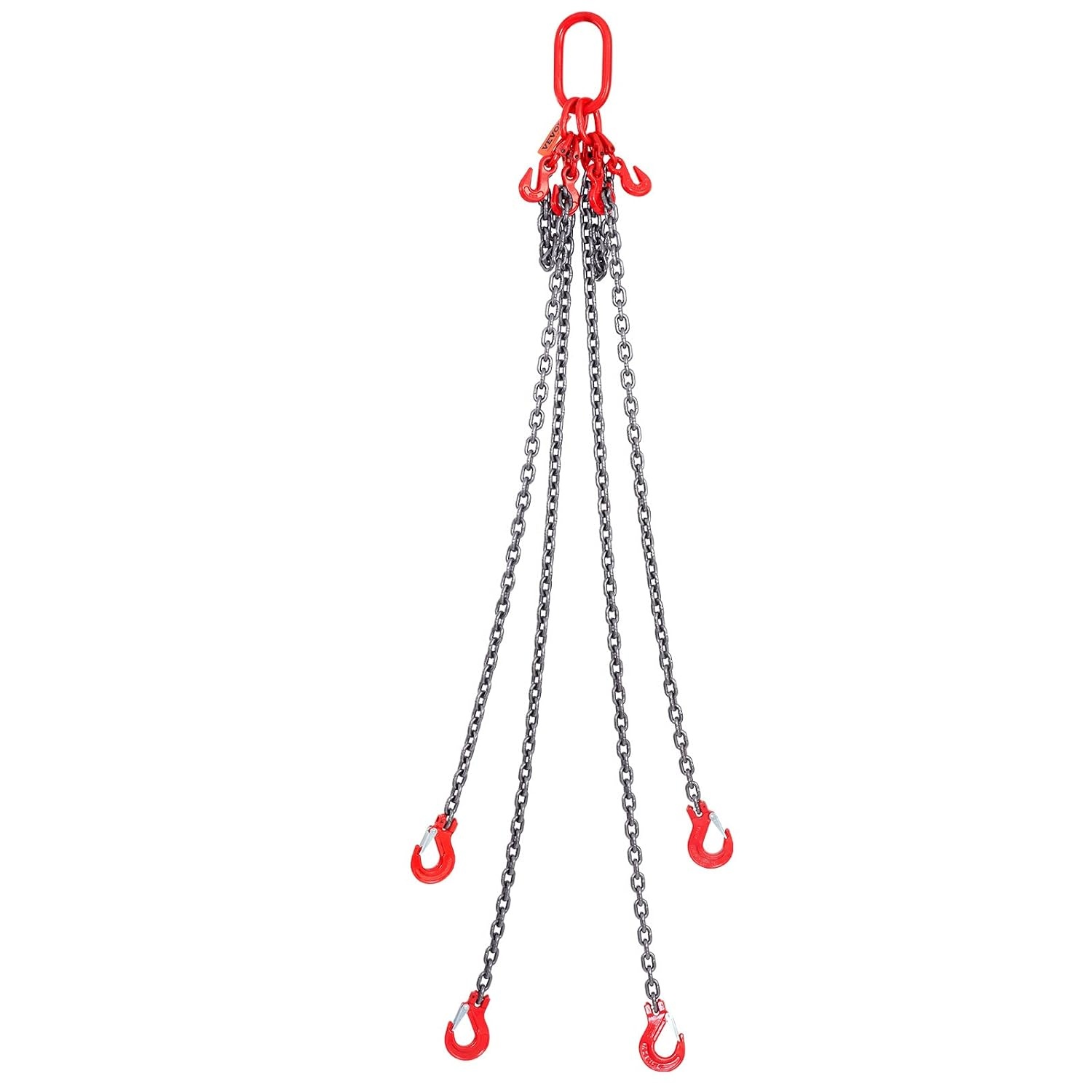 image:imageVEVOR Chain Sling 38 in x 10 ft Lifting Chains with 4 Leg Grab Hooks Heavy Duty G80 Alloy Steel Lifting Sling 22900LBS Capacity Adjustable Engine Chain Hoist Lifts for Cargo Security Towing516 inch x 5 ft