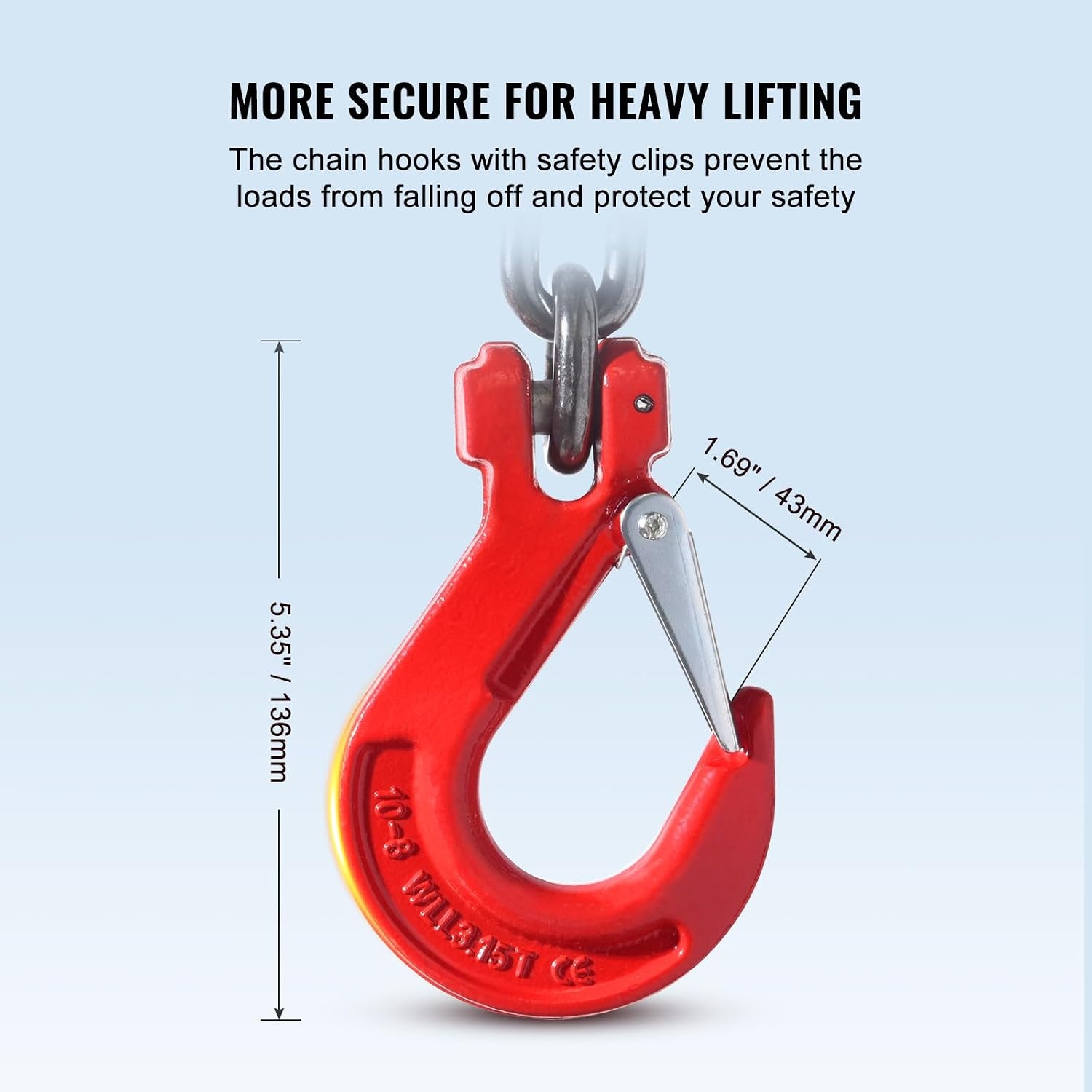 image:imageVEVOR Chain Sling 38 in x 10 ft Lifting Chains with 4 Leg Grab Hooks Heavy Duty G80 Alloy Steel Lifting Sling 22900LBS Capacity Adjustable Engine Chain Hoist Lifts for Cargo Security Towing38 Inch x 10 FT
