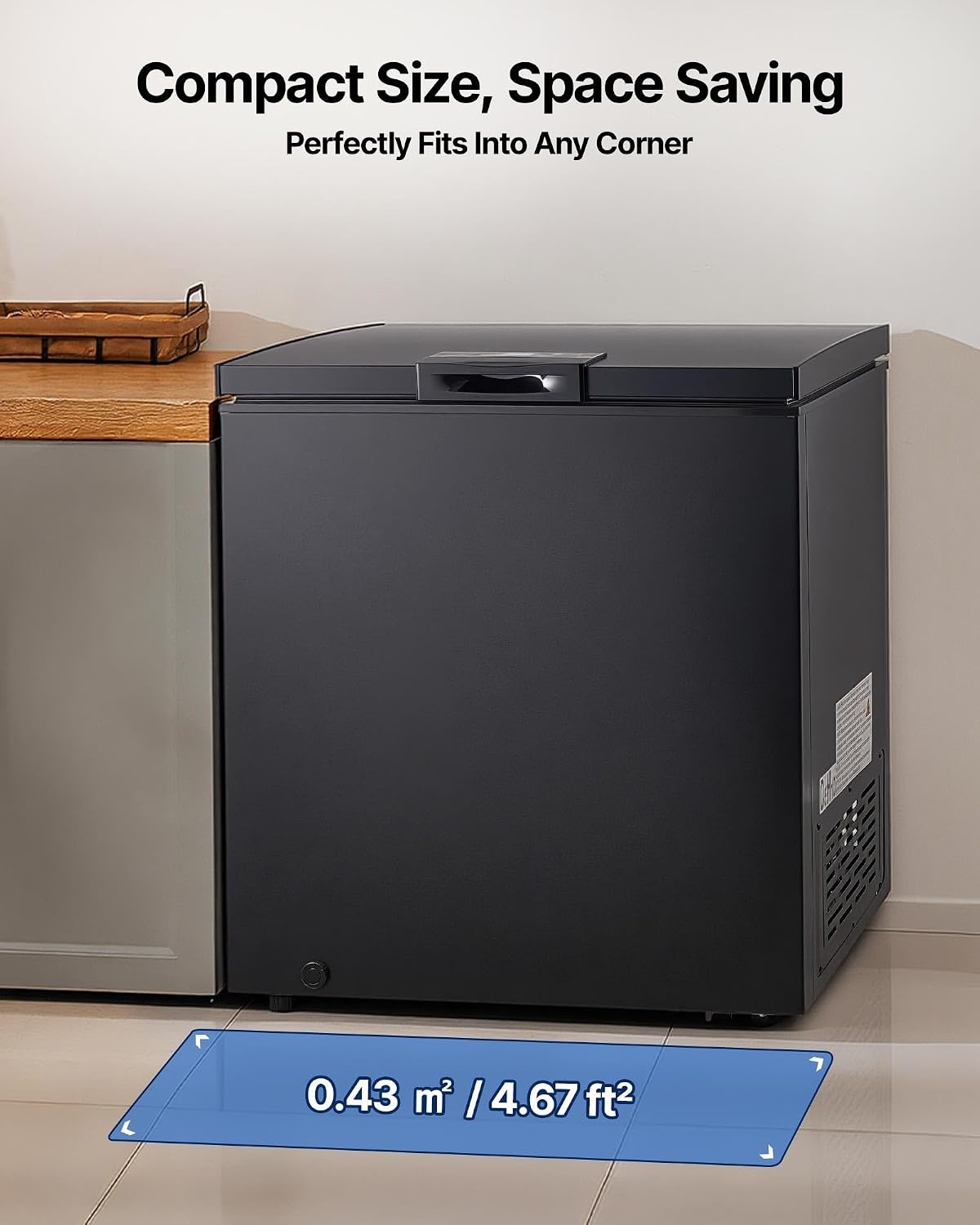 image:imageVEVOR Chest Freezer 67 Cuft Compact Deep Freezer Free Standing Top Open Door Chest Freezers with 2 Removable Baskets amp Adjustable Thermostat Energy Saving Low Noise amp Garage Ready BlackBlack