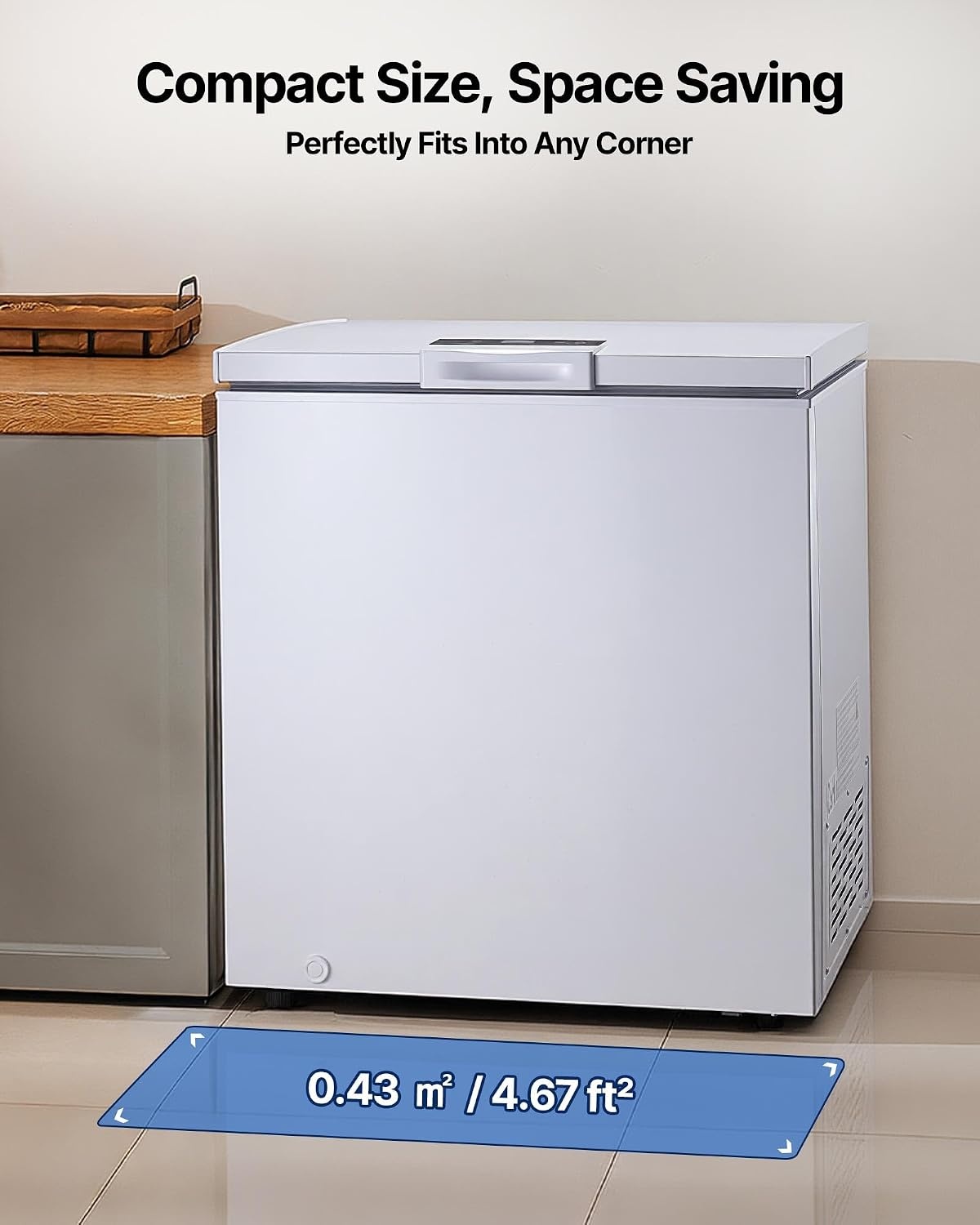 image:imageVEVOR Chest Freezer 67 Cuft Compact Deep Freezer Free Standing Top Open Door Chest Freezers with 2 Removable Baskets amp Adjustable Thermostat Energy Saving Low Noise amp Garage Ready BlackWhite