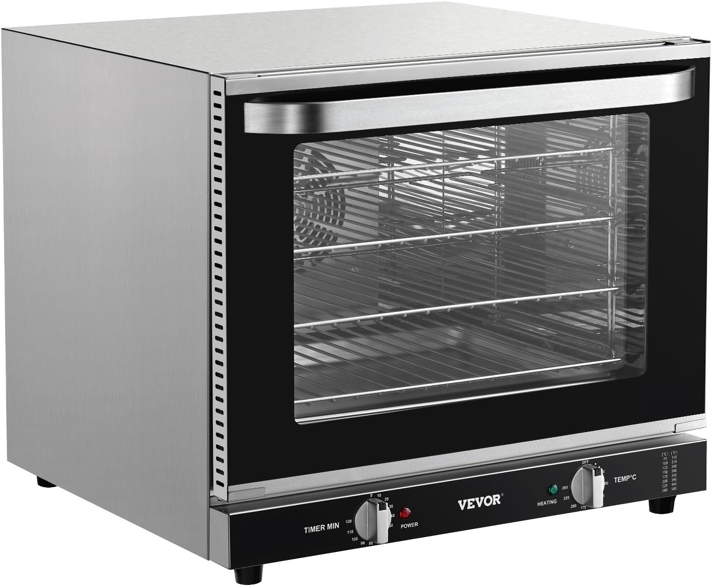 image:imageVEVOR Commercial Convection Oven 21L19Qt QuarterSize Conventional Oven Countertop 1440W 3Tier Toaster wFront Glass Door Electric Baking Oven wTrays Wire Racks Clip Gloves 120V4Tier 66L 2800W