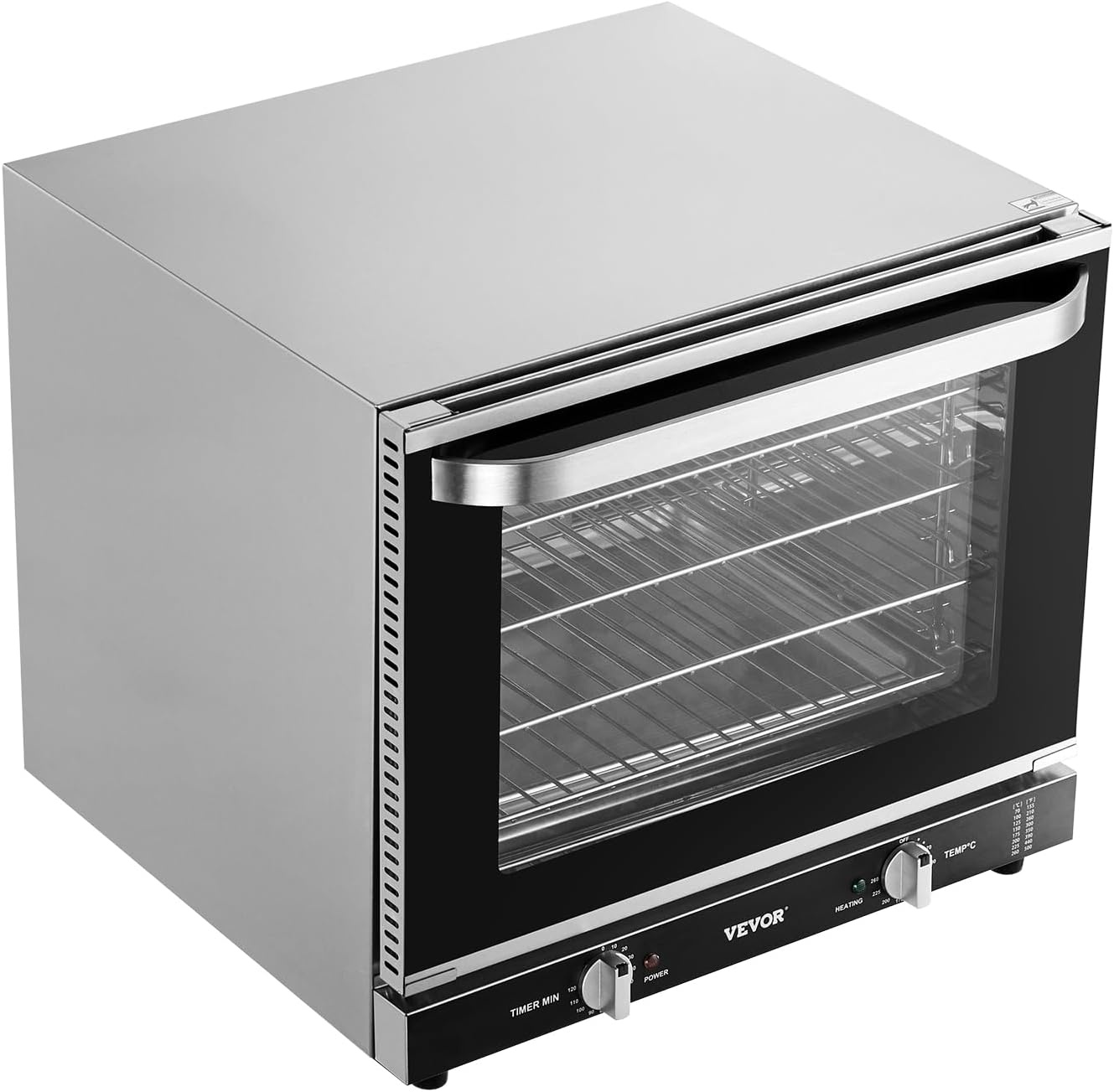 image:imageVEVOR Commercial Convection Oven 21L19Qt QuarterSize Conventional Oven Countertop 1440W 3Tier Toaster wFront Glass Door Electric Baking Oven wTrays Wire Racks Clip Gloves 120V4Tier 66L 2800W