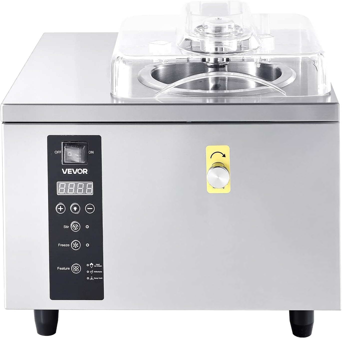 image:imageVEVOR Commercial Ice Cream Machine 1400W 2053 Gph Hard Serve Ice Cream Maker with LED Display Screen Auto ShutOff Timer One Flavors Perfect for Restaurants Snack bar Supermarkets296 Qt 500W