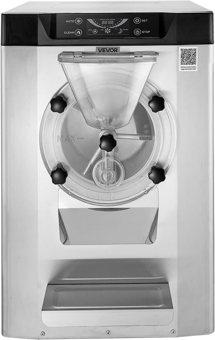 image:imageVEVOR Commercial Ice Cream Machine 1400W 2053 Gph Hard Serve Ice Cream Maker with LED Display Screen Auto ShutOff Timer One Flavors Perfect for Restaurants Snack bar Supermarkets634 Qt 2000W