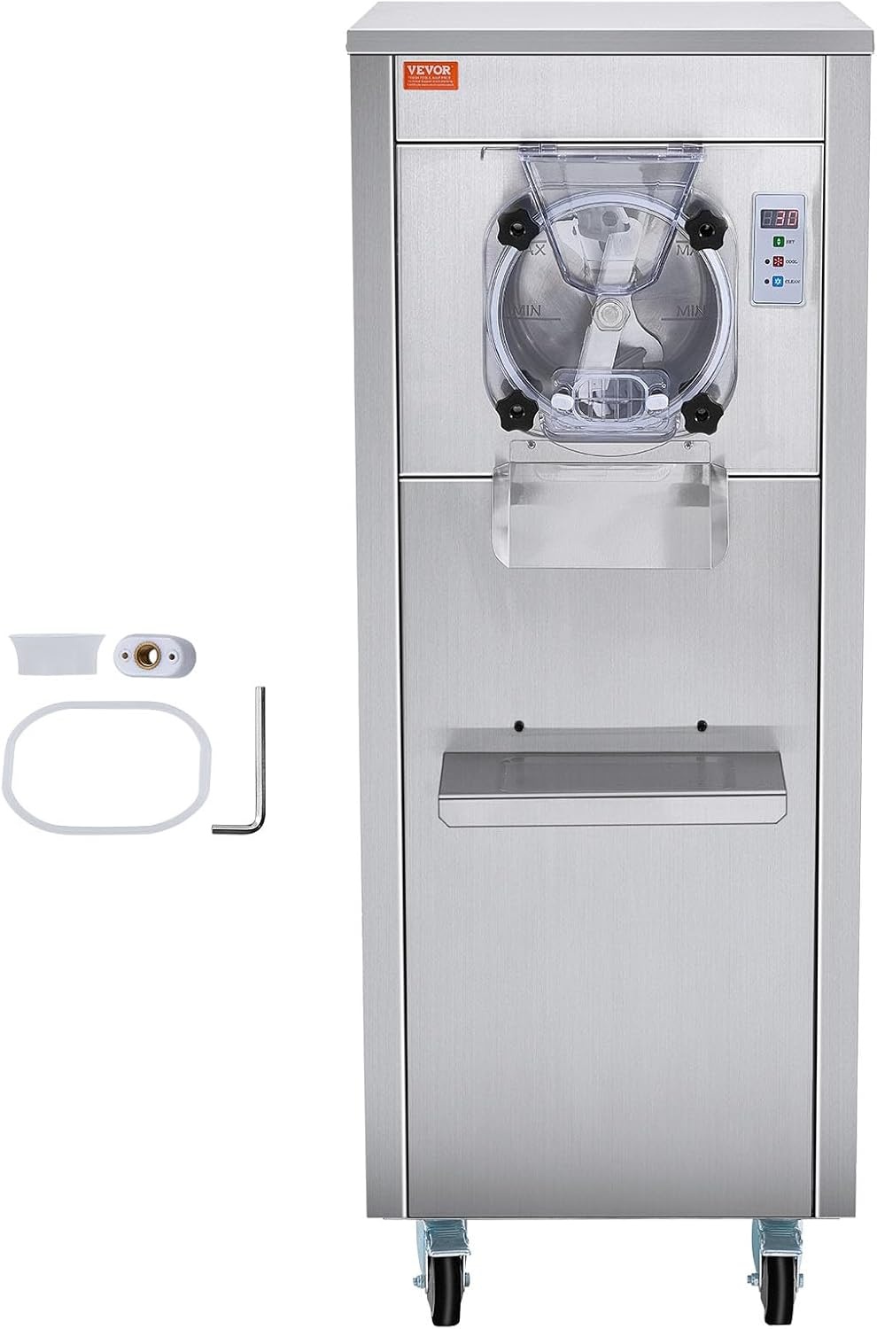 image:imageVEVOR Commercial Ice Cream Machine 1400W 2053 Gph Hard Serve Ice Cream Maker with LED Display Screen Auto ShutOff Timer One Flavors Perfect for Restaurants Snack bar Supermarkets634 Qt 1780W