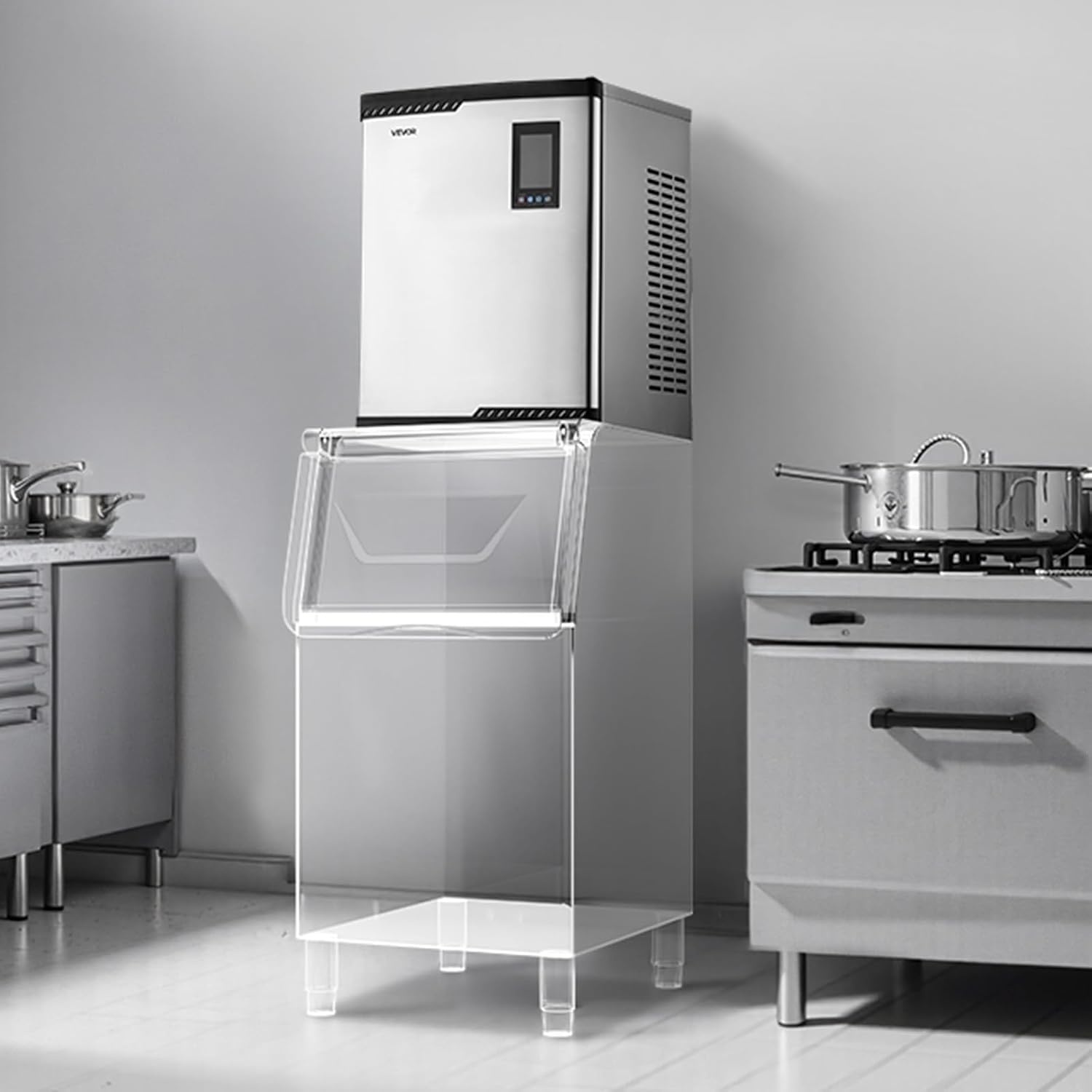 image:imageVEVOR Commercial Ice Maker Machine Head 400 LbsDay Stainless Steel Ice Machine with Scheduled IceMaking SelfCleaning Adjustable Thickness Ideal for Restaurant Bar Cafe Hotel Head Only800LBS24HGS