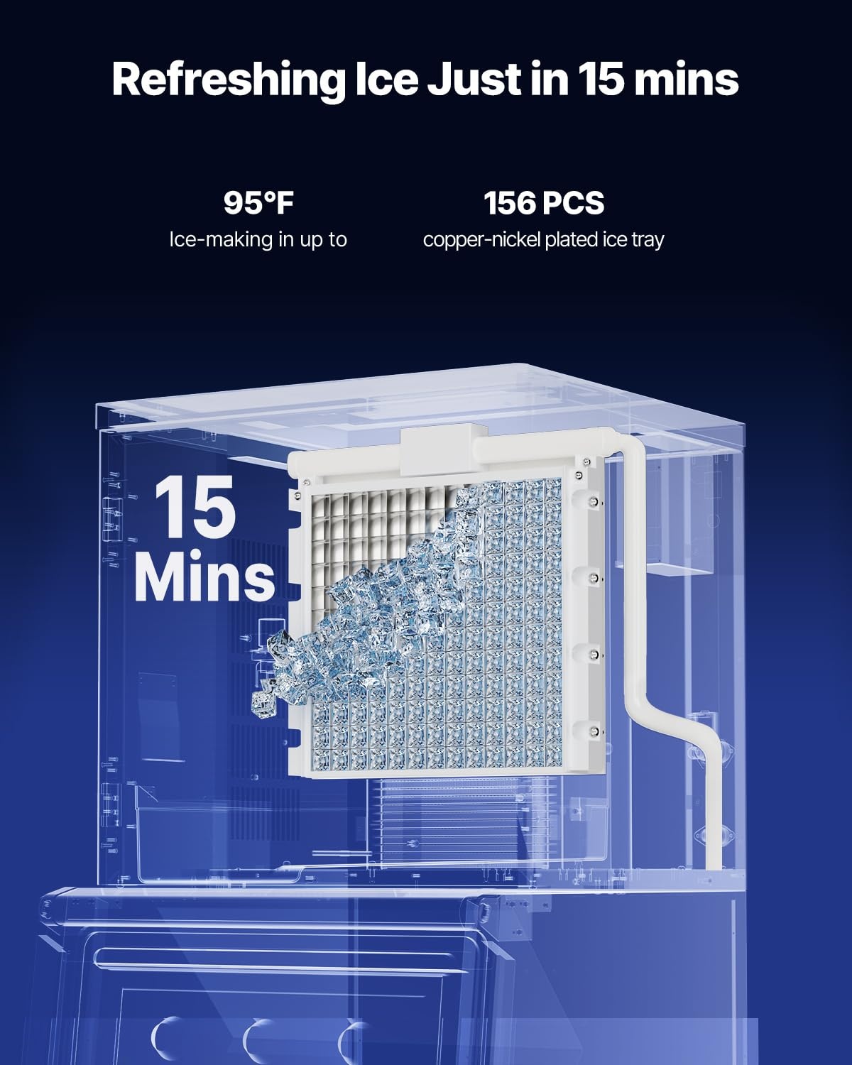 image:imageVEVOR Commercial Ice Maker Machine Head 400 LbsDay Stainless Steel Ice Machine with Scheduled IceMaking SelfCleaning Adjustable Thickness Ideal for Restaurant Bar Cafe Hotel Head Only360LBS24HNew156