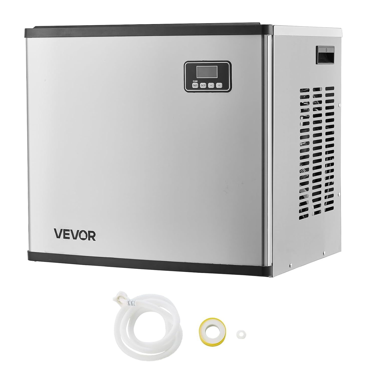 image:imageVEVOR Commercial Ice Maker Machine Head 400 LbsDay Stainless Steel Ice Machine with Scheduled IceMaking SelfCleaning Adjustable Thickness Ideal for Restaurant Bar Cafe Hotel Head Only222 x 176 x 20 in