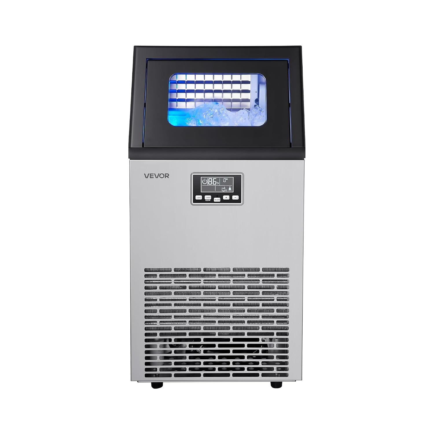 image:imageVEVOR Commercial Ice Maker Machine 100 lbs24h with 28Lbs Storage 45 Cubes per Cycle Stainless Steel Freestanding amp Under Counter Ice Maker with LED Display amp SelfCleaning for Home Bar Restaurant