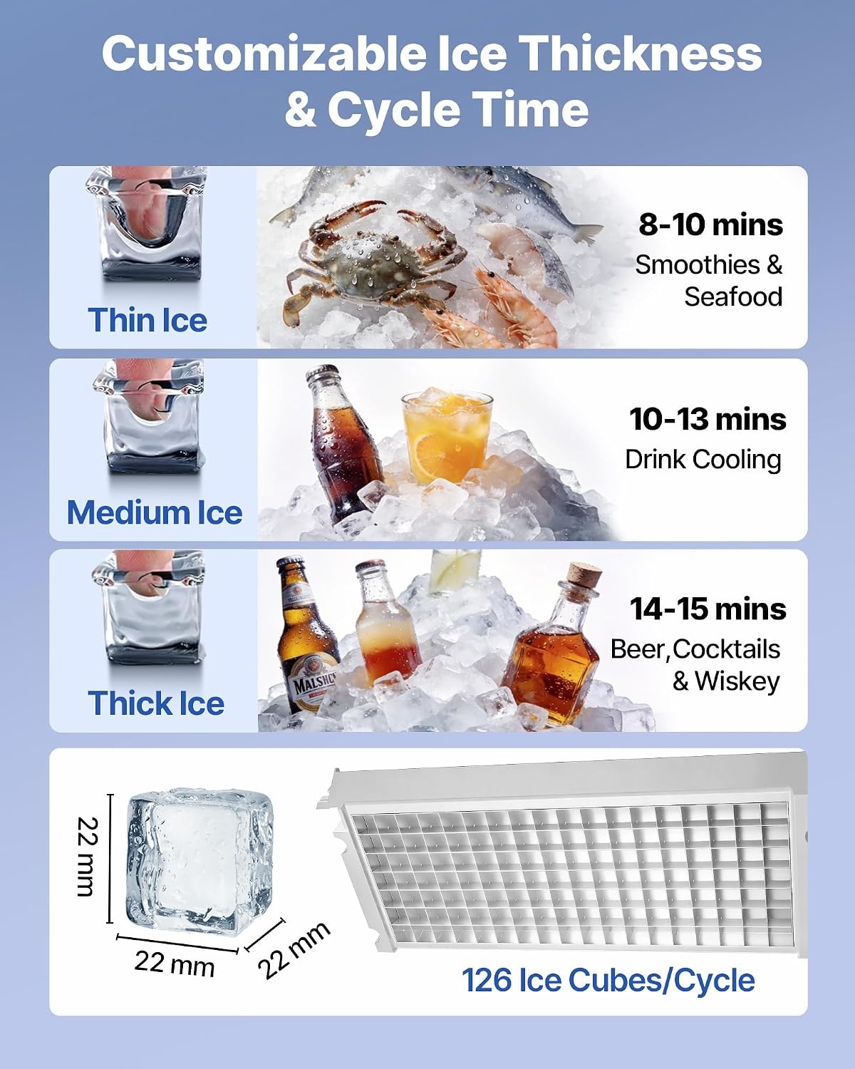 image:imageVEVOR Commercial Ice Maker Machine 120 lbs24h with 1630 lbs Storage Capacity BuiltinFreestandingUnder Counter Stainless Steel Ice Maker with LED Display amp SelfCleaning Home Bar Restaurant360Lbs24H