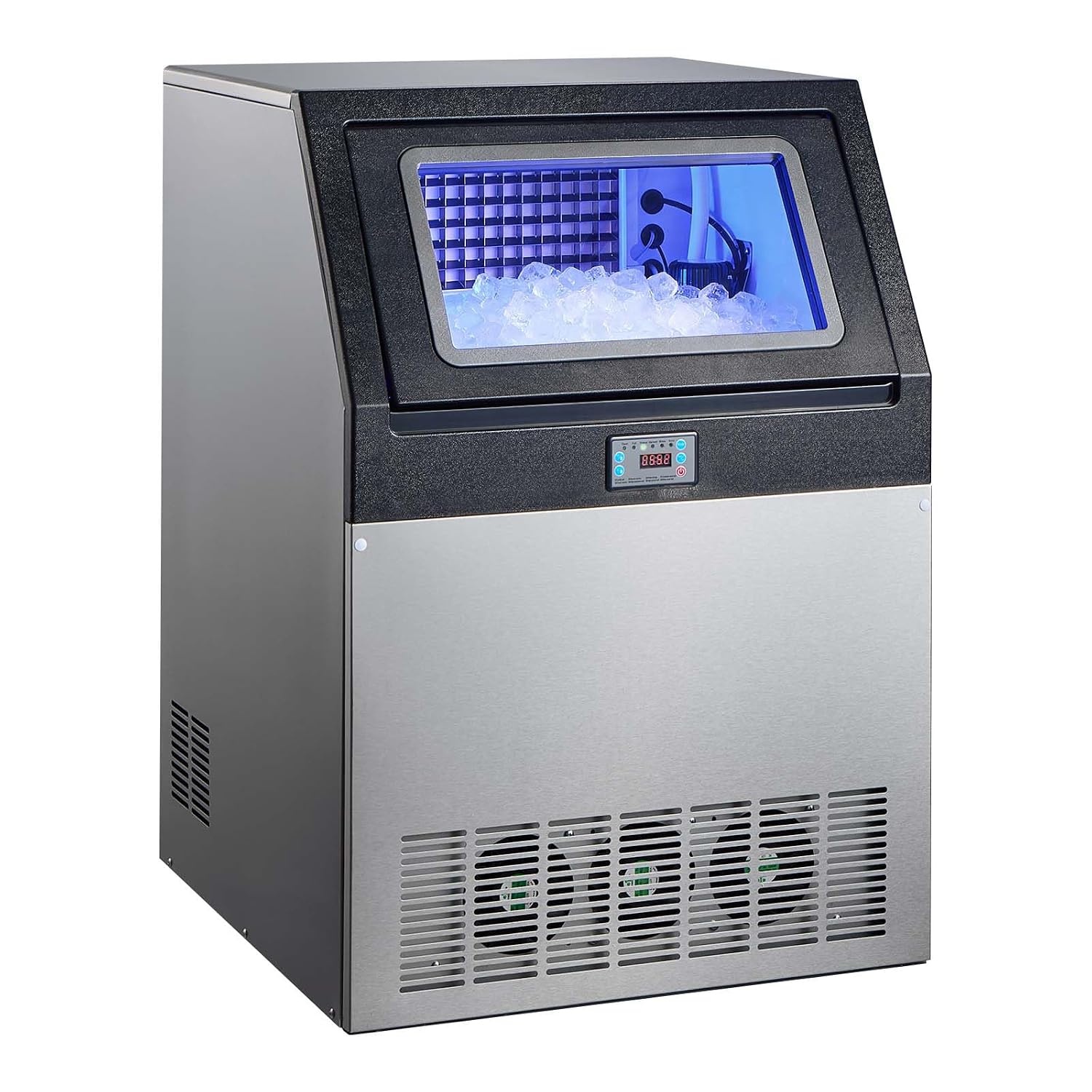image:imageVEVOR Commercial Ice Maker Machine 120 lbs24h with 1630 lbs Storage Capacity BuiltinFreestandingUnder Counter Stainless Steel Ice Maker with LED Display amp SelfCleaning Home Bar Restaurant440lbs24H