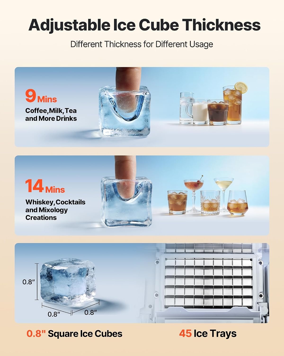 image:imageVEVOR Commercial Ice Maker Machine 120 lbs24h with 1630 lbs Storage Capacity BuiltinFreestandingUnder Counter Stainless Steel Ice Maker with LED Display amp SelfCleaning Home Bar Restaurant120lbs24H
