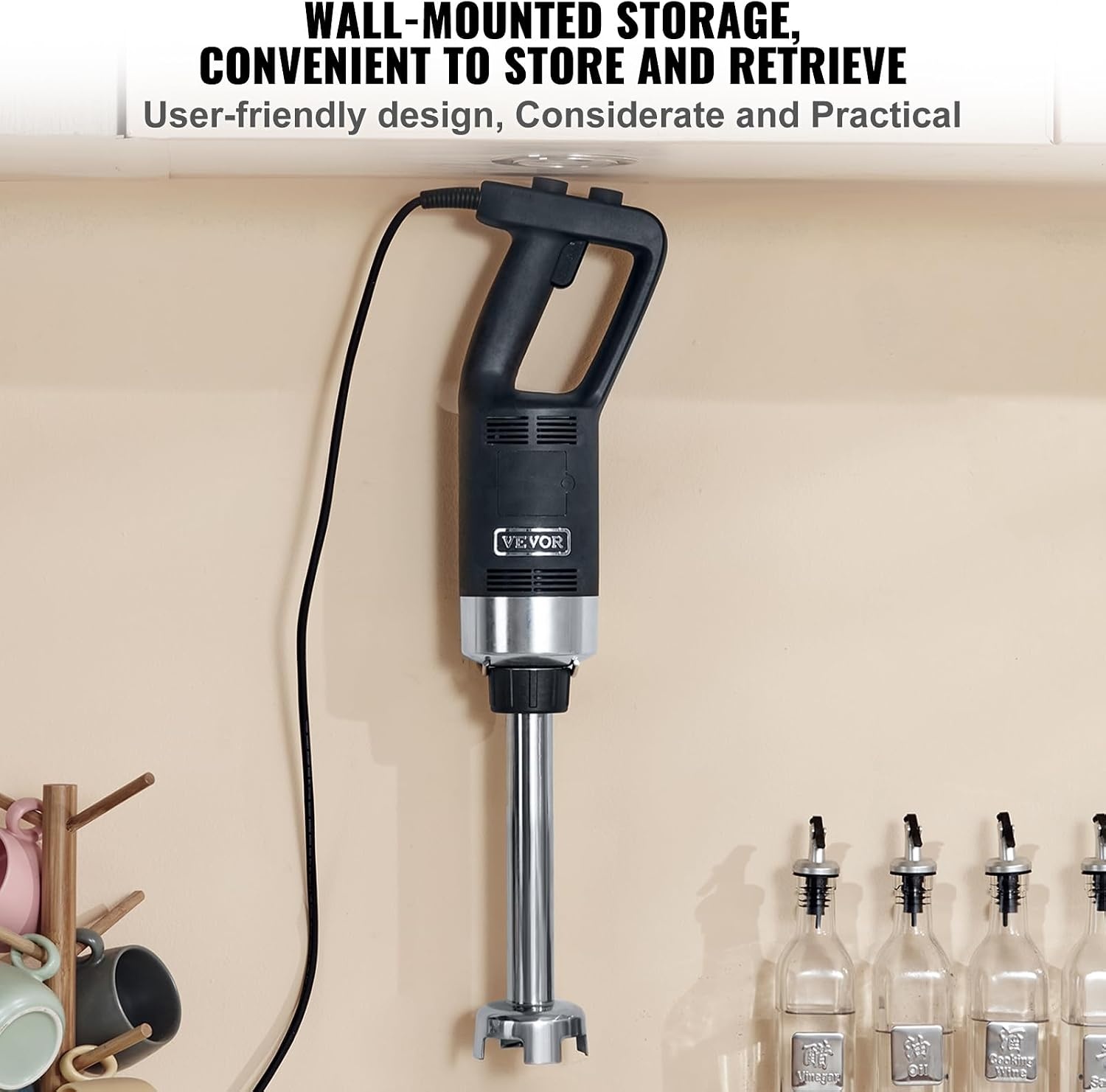 image:imageVEVOR Commercial Immersion Blender 500 Watt 20Inch Heavy Duty Hand Mixer Variable Speed Mixer with 304 Stainless Steel Blade MultiPurpose Portable Mixer for Soup Smoothie Puree Baby Food Variable Speed Stick Machine with 304 Stainless Steel Blade MultiPurpose Portable for Soup Smoothie Puree Baby Food500Watt 12Inch