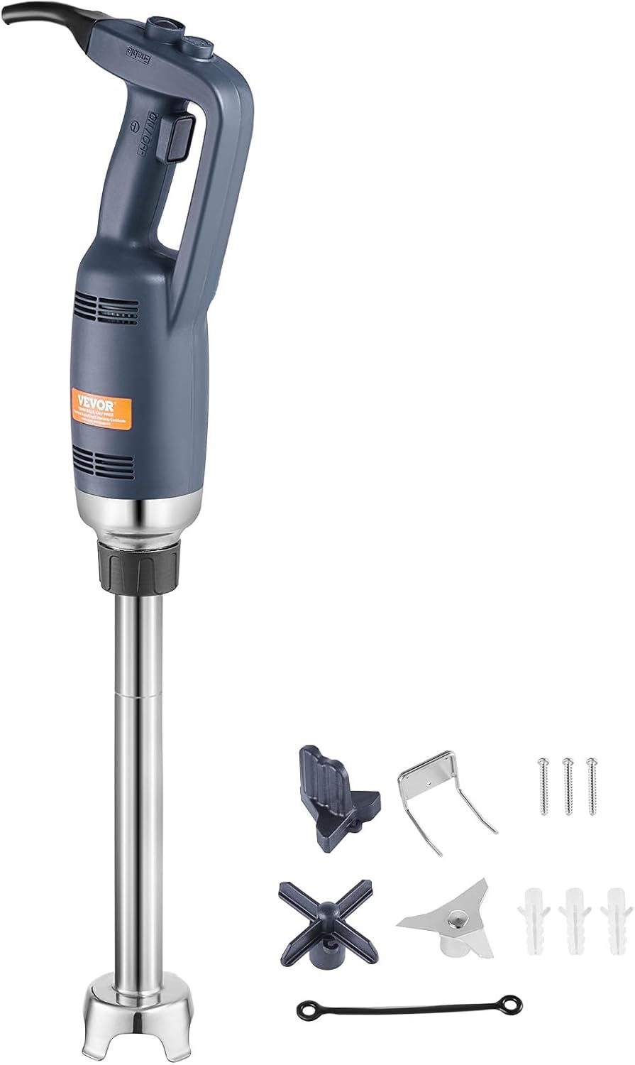 image:imageVEVOR Commercial Immersion Blender 500 Watt 20Inch Heavy Duty Hand Mixer Variable Speed Mixer with 304 Stainless Steel Blade MultiPurpose Portable Mixer for Soup Smoothie Puree Baby Food Variable Speed Stick Machine with 304 Stainless Steel Blade MultiPurpose Portable for Soup Smoothie Puree Baby Food350Watt 16inch