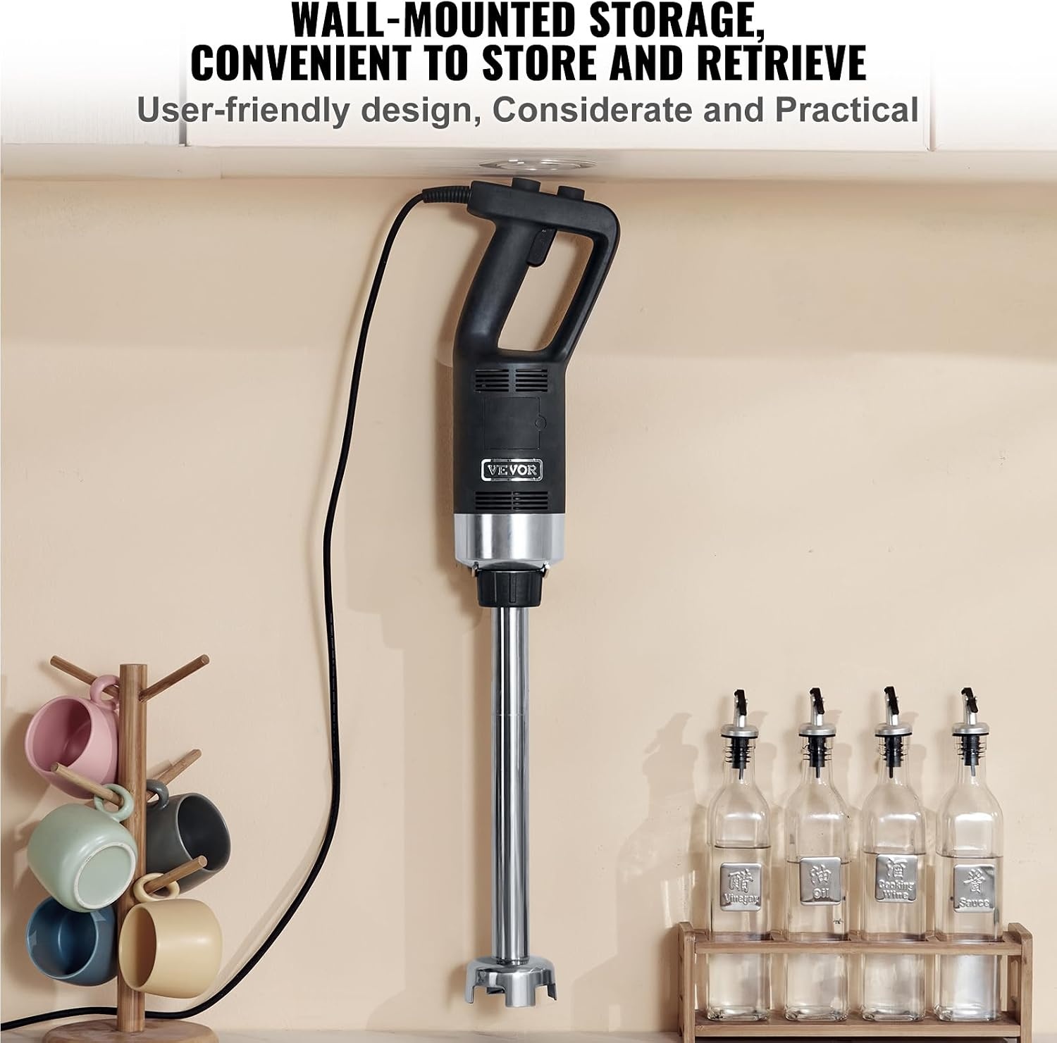 image:imageVEVOR Commercial Immersion Blender 500 Watt 20Inch Heavy Duty Hand Mixer Variable Speed Mixer with 304 Stainless Steel Blade MultiPurpose Portable Mixer for Soup Smoothie Puree Baby Food Variable Speed Stick Machine with 304 Stainless Steel Blade MultiPurpose Portable for Soup Smoothie Puree Baby Food750Watt 20inch