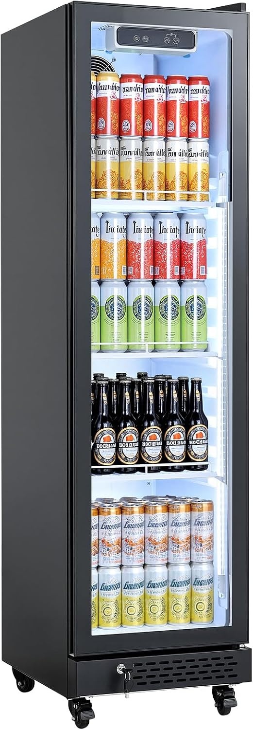 image:imageVEVOR Commercial Merchandiser Refrigerator 61 CuFt 173 L Glass Door Display Refrigerator Upright Beverage Cooler with Customizable Lightbox 3 Adjustable Shelves amp Soft LED Light for Homes Shops69 cuftnew