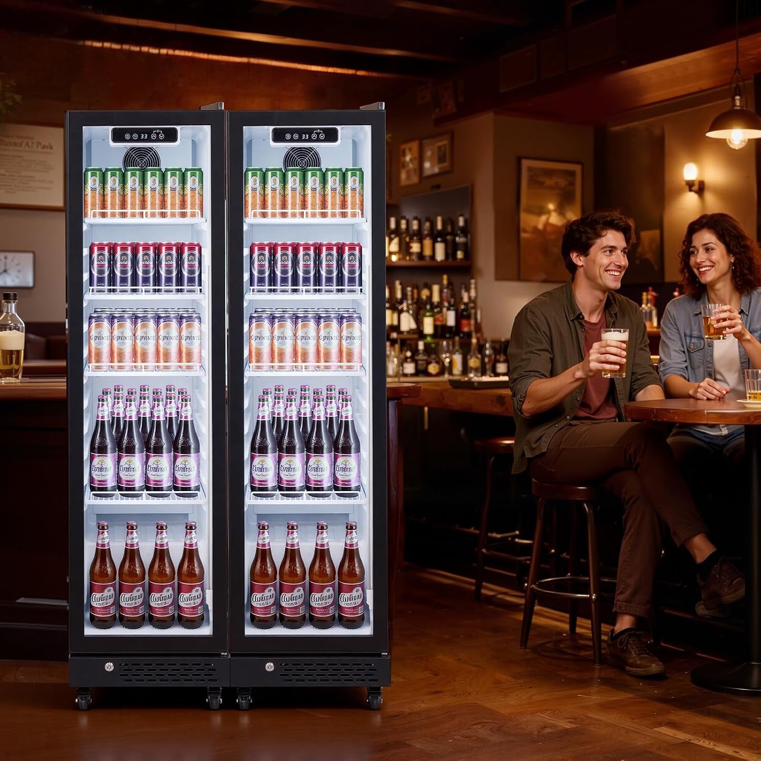 image:imageVEVOR Commercial Merchandiser Refrigerator 61 CuFt 173 L Glass Door Display Refrigerator Upright Beverage Cooler with Customizable Lightbox 3 Adjustable Shelves amp Soft LED Light for Homes Shops69 cuftnew
