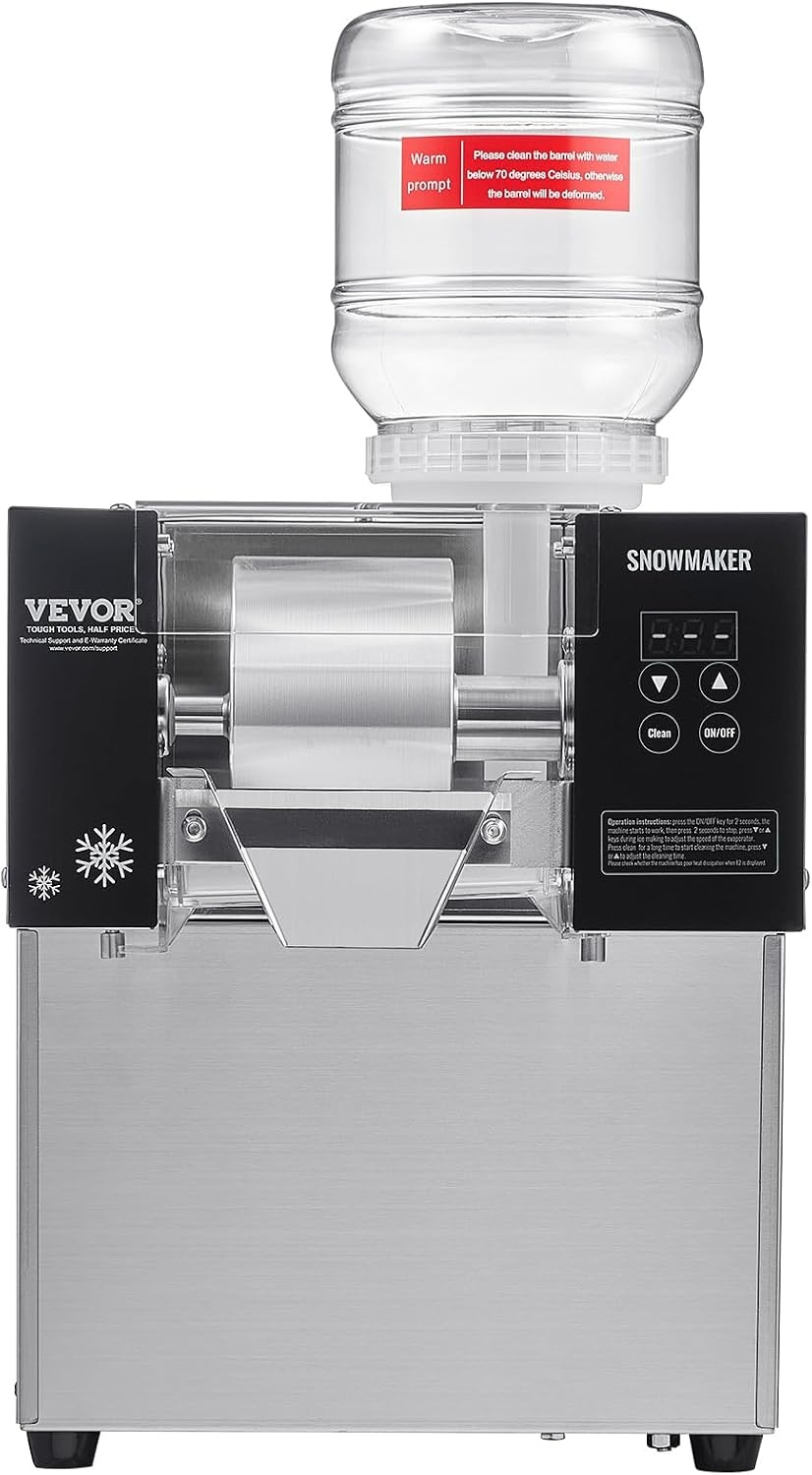 image:imageVEVOR Commercial Snowflake Ice Machine 375LBS24H Snowflake Ice Maker Stainless Steel Ice Shaver Machine Electric Snow Cone Maker Air Cooling System for Rapid Heat Dissipation for Bakery CafeAir Cooling