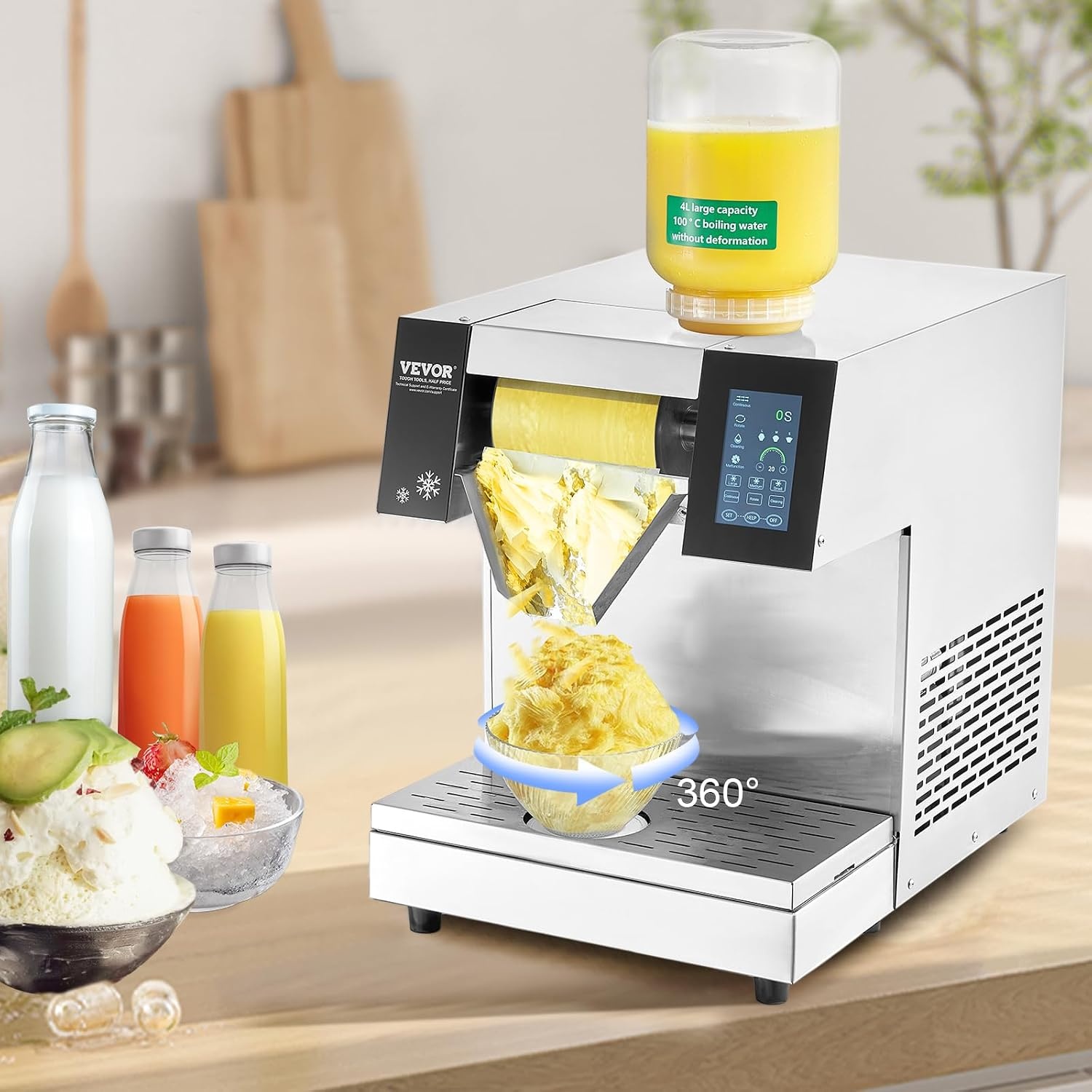 image:imageVEVOR Commercial Snowflake Ice Machine 375LBS24H Snowflake Ice Maker Stainless Steel Ice Shaver Machine Electric Snow Cone Maker Air Cooling System for Rapid Heat Dissipation for Bakery CafeAir Cooling