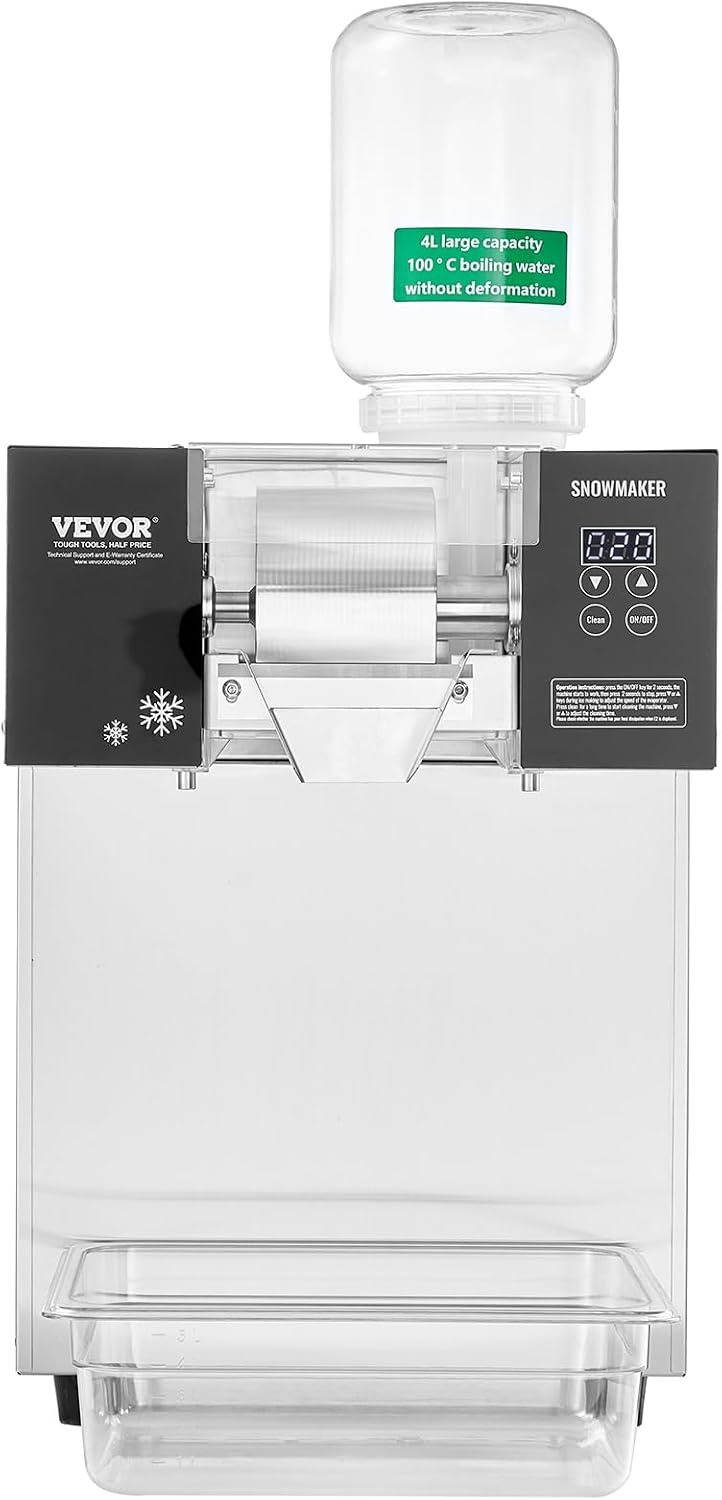 image:imageVEVOR Commercial Snowflake Ice Machine 375LBS24H Snowflake Ice Maker Stainless Steel Ice Shaver Machine Electric Snow Cone Maker Air Cooling System for Rapid Heat Dissipation for Bakery CafeAir Cooling