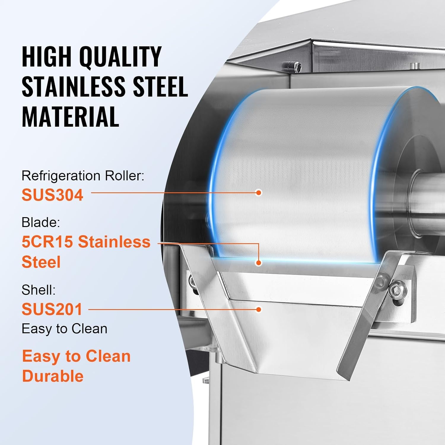 image:imageVEVOR Commercial Snowflake Ice Machine 375LBS24H Snowflake Ice Maker Stainless Steel Ice Shaver Machine Electric Snow Cone Maker Air Cooling System for Rapid Heat Dissipation for Bakery CafeLiquid Cooling