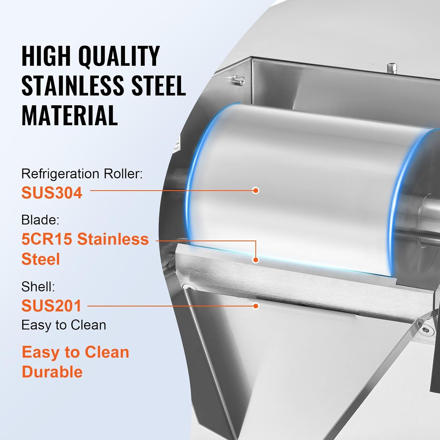 image:imageVEVOR Commercial Snowflake Ice Machine 375LBS24H Snowflake Ice Maker Stainless Steel Ice Shaver Machine Electric Snow Cone Maker Air Cooling System for Rapid Heat Dissipation for Bakery CafeAir Cooling