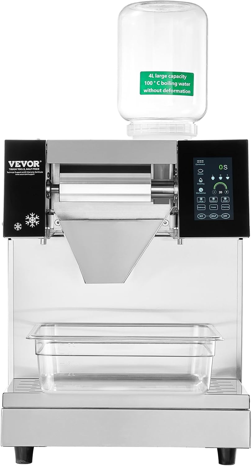 image:imageVEVOR Commercial Snowflake Ice Machine 375LBS24H Snowflake Ice Maker Stainless Steel Ice Shaver Machine Electric Snow Cone Maker Air Cooling System for Rapid Heat Dissipation for Bakery CafeAir Cooling