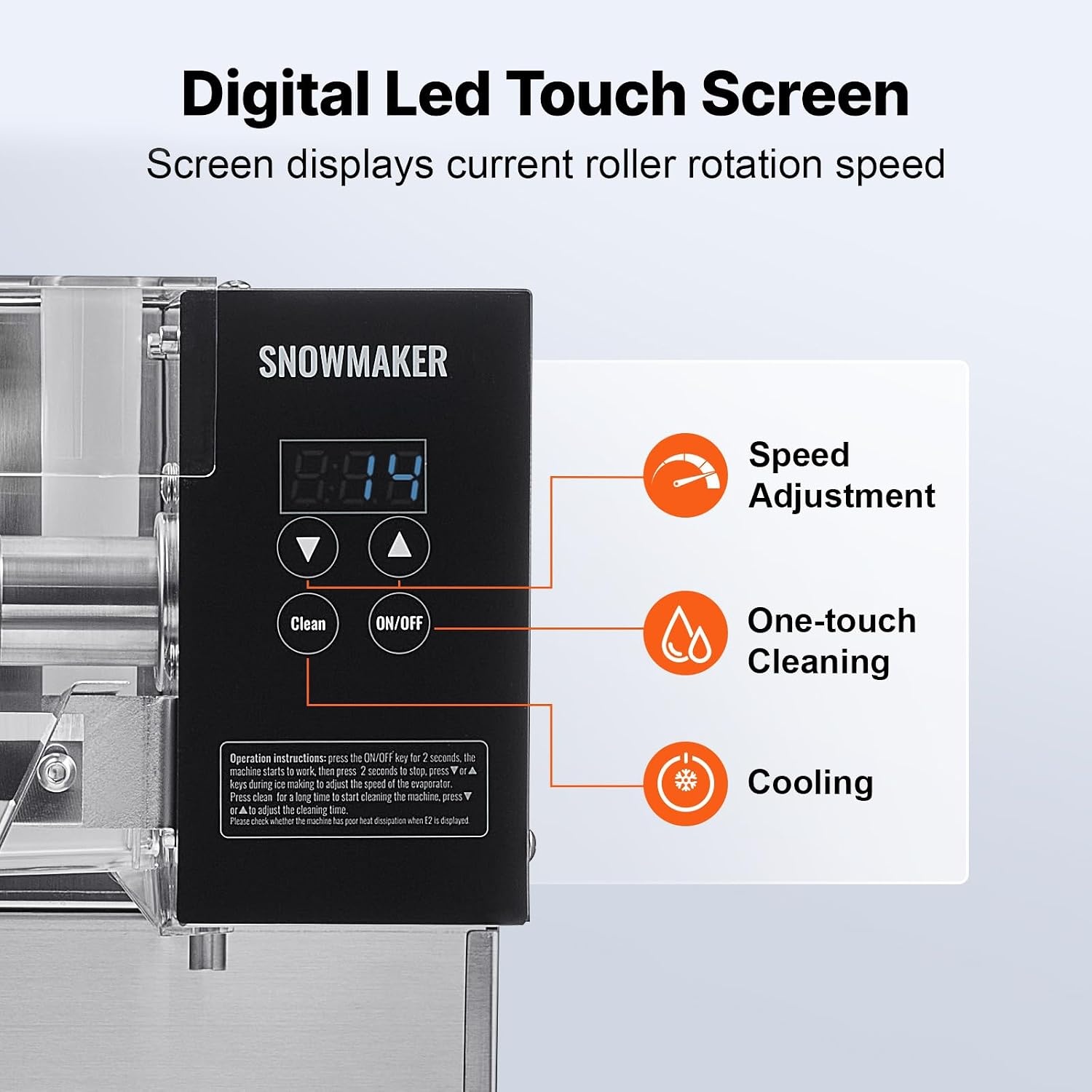 image:imageVEVOR Commercial Snowflake Ice Machine 375LBS24H Snowflake Ice Maker Stainless Steel Ice Shaver Machine Electric Snow Cone Maker Air Cooling System for Rapid Heat Dissipation for Bakery CafeAir Cooling
