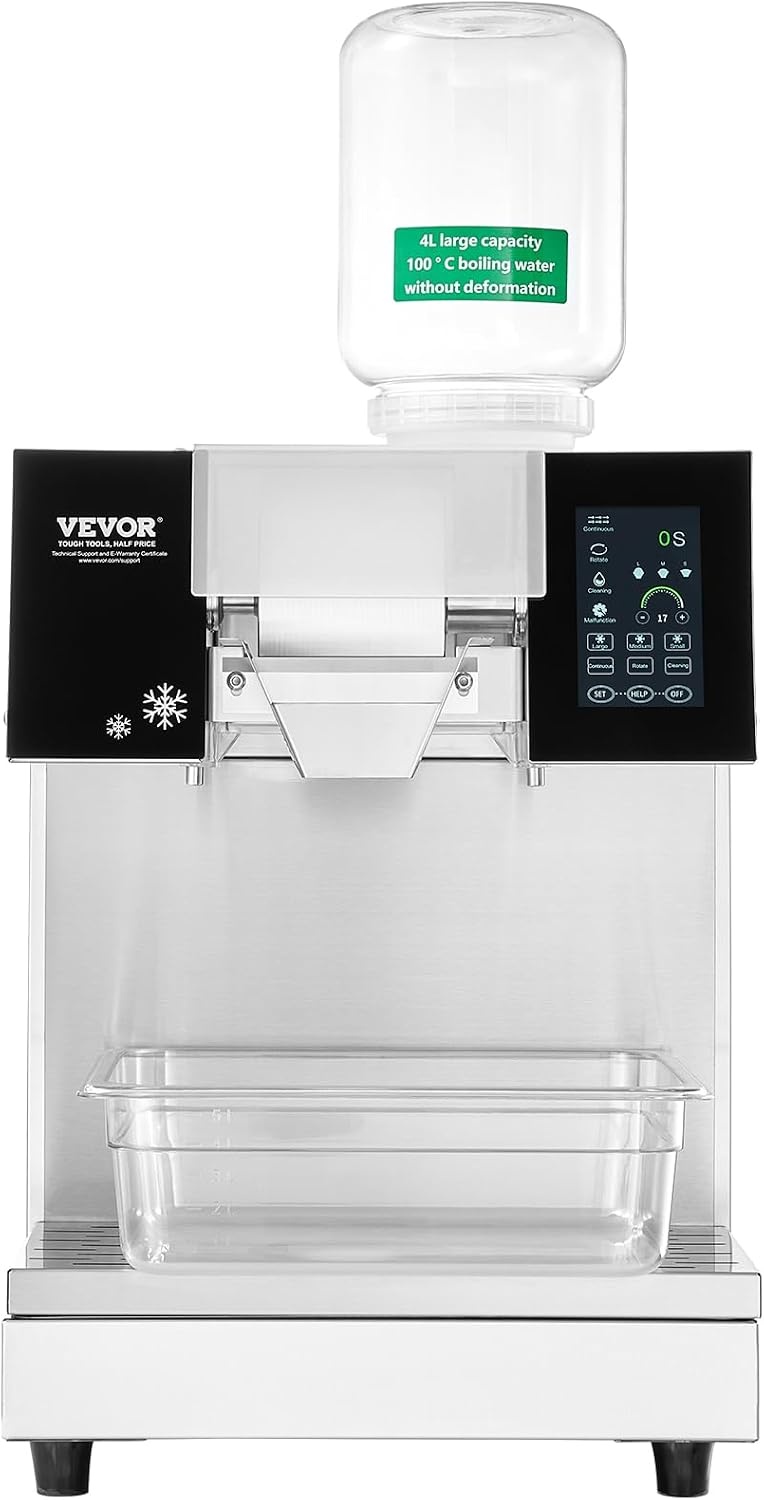 image:imageVEVOR Commercial Snowflake Ice Machine 375LBS24H Snowflake Ice Maker Stainless Steel Ice Shaver Machine Electric Snow Cone Maker Air Cooling System for Rapid Heat Dissipation for Bakery CafeAir Cooling