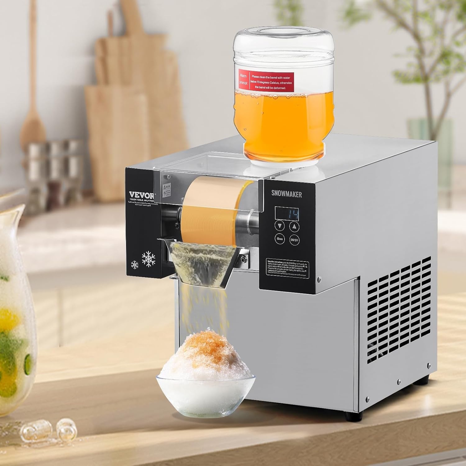 image:imageVEVOR Commercial Snowflake Ice Machine 375LBS24H Snowflake Ice Maker Stainless Steel Ice Shaver Machine Electric Snow Cone Maker Air Cooling System for Rapid Heat Dissipation for Bakery CafeAir Cooling