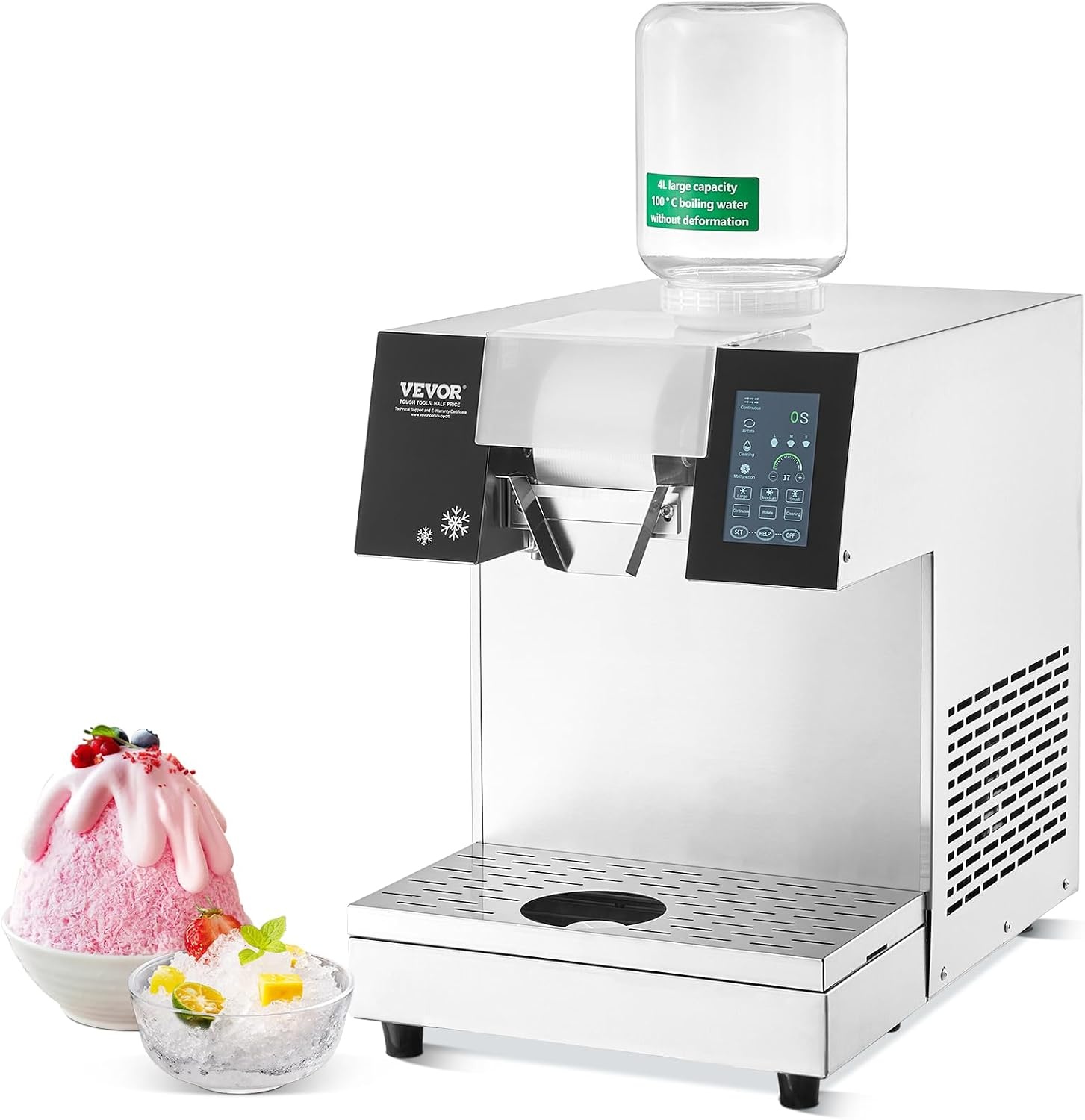 image:imageVEVOR Commercial Snowflake Ice Machine 375LBS24H Snowflake Ice Maker Stainless Steel Ice Shaver Machine Electric Snow Cone Maker Air Cooling System for Rapid Heat Dissipation for Bakery CafeAir Cooling