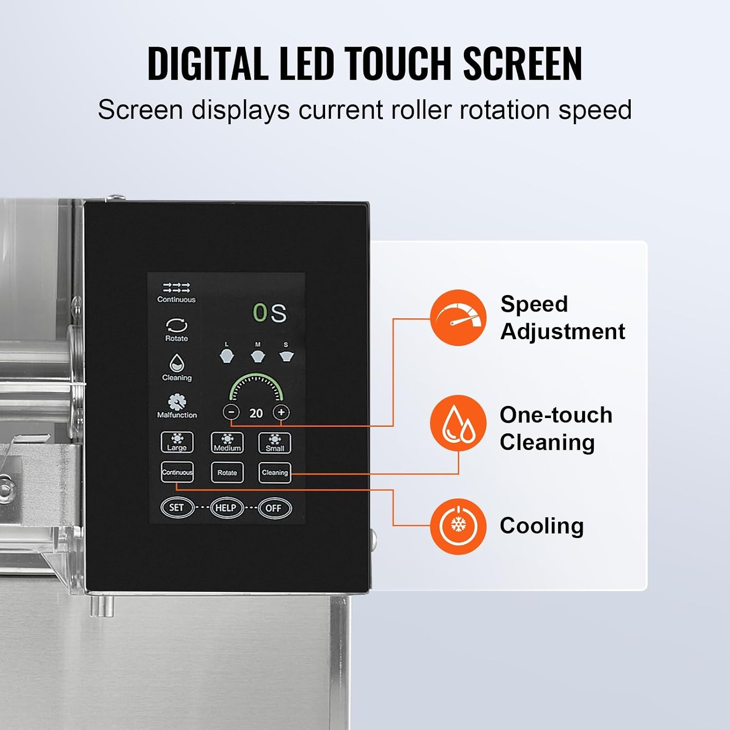 image:imageVEVOR Commercial Snowflake Ice Machine 375LBS24H Snowflake Ice Maker Stainless Steel Ice Shaver Machine Electric Snow Cone Maker Air Cooling System for Rapid Heat Dissipation for Bakery CafeLiquid Cooling