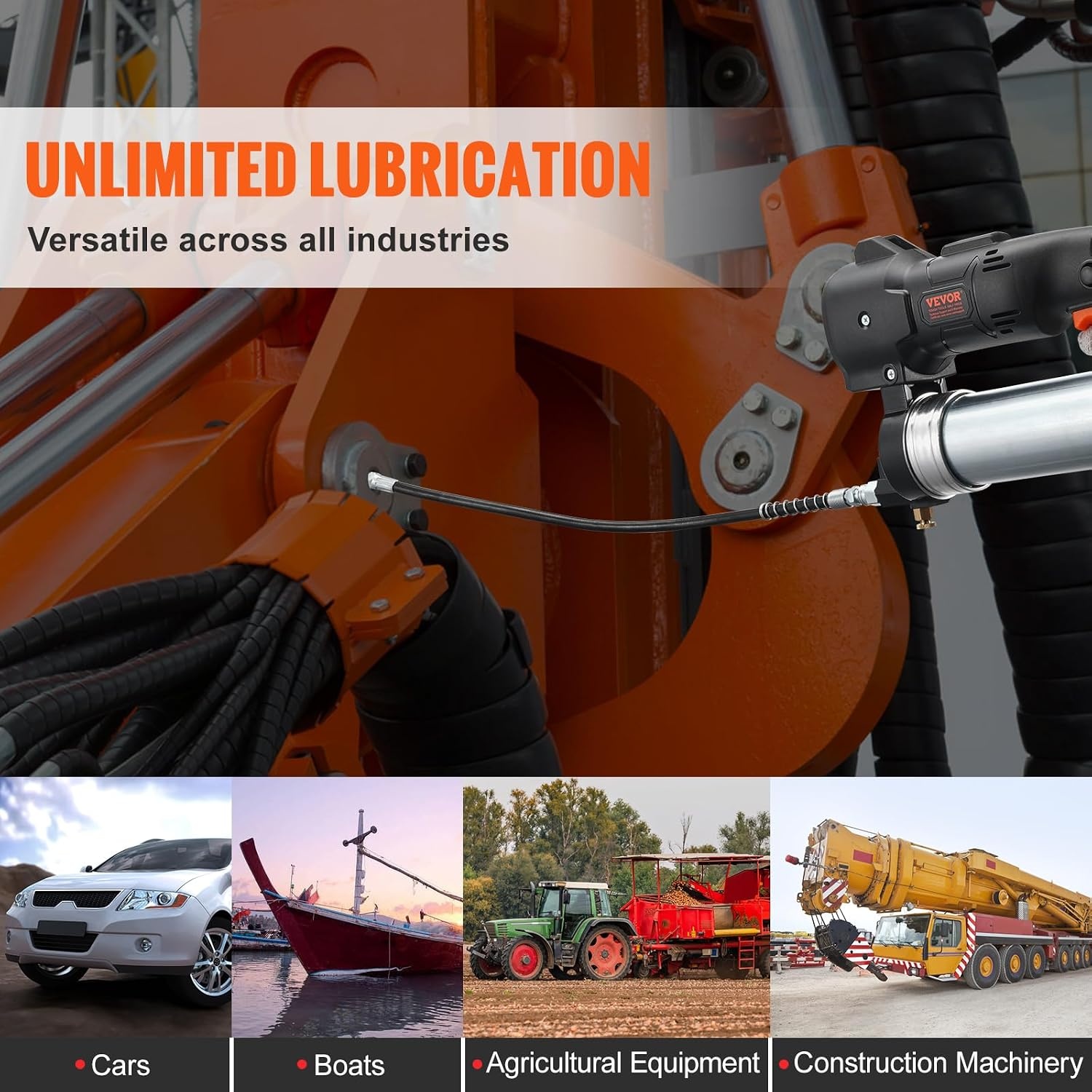 image:imageVEVOR Cordless Grease Gun 20Volt 10000 PSI 39 Long Hose Electric Grease Gun Kit Professional High Pressure Battery Powered Grease Gun with Carrying Case Battery and Charger Included Black1 Battery