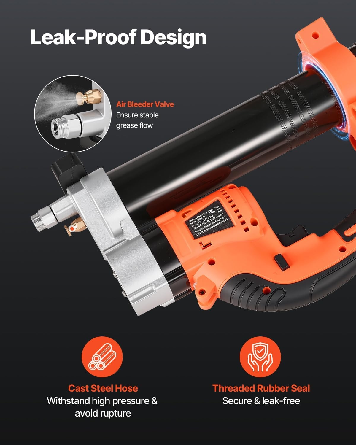 image:imageVEVOR Cordless Grease Gun 8000 PSI Max Pressure 20V Electric Grease Gun with 20 Ah Battery amp LED Light 30inch Long Hose amp Carrying Case Variable Speed Triggers Vehicles or Machines Greasing