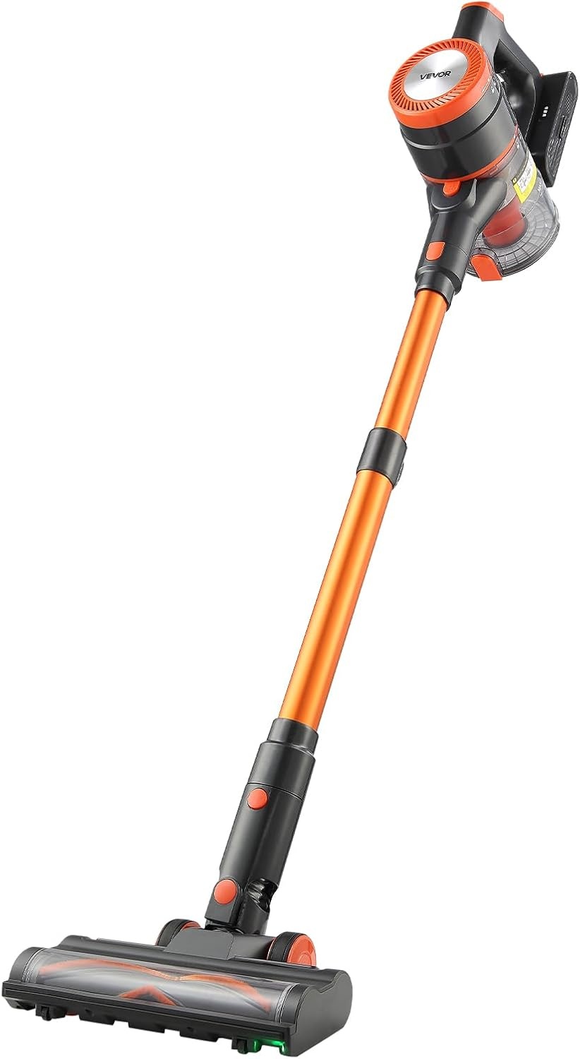 image:imageVEVOR Cordless Vacuum Cleaner 40KPA Max Suction Rechargeable AntiTangle Stick Vacuum with LED Display Screen Lightweight Handheld Vac with 47mins Runtime for Home Carpet Pet Hair Hard Floor