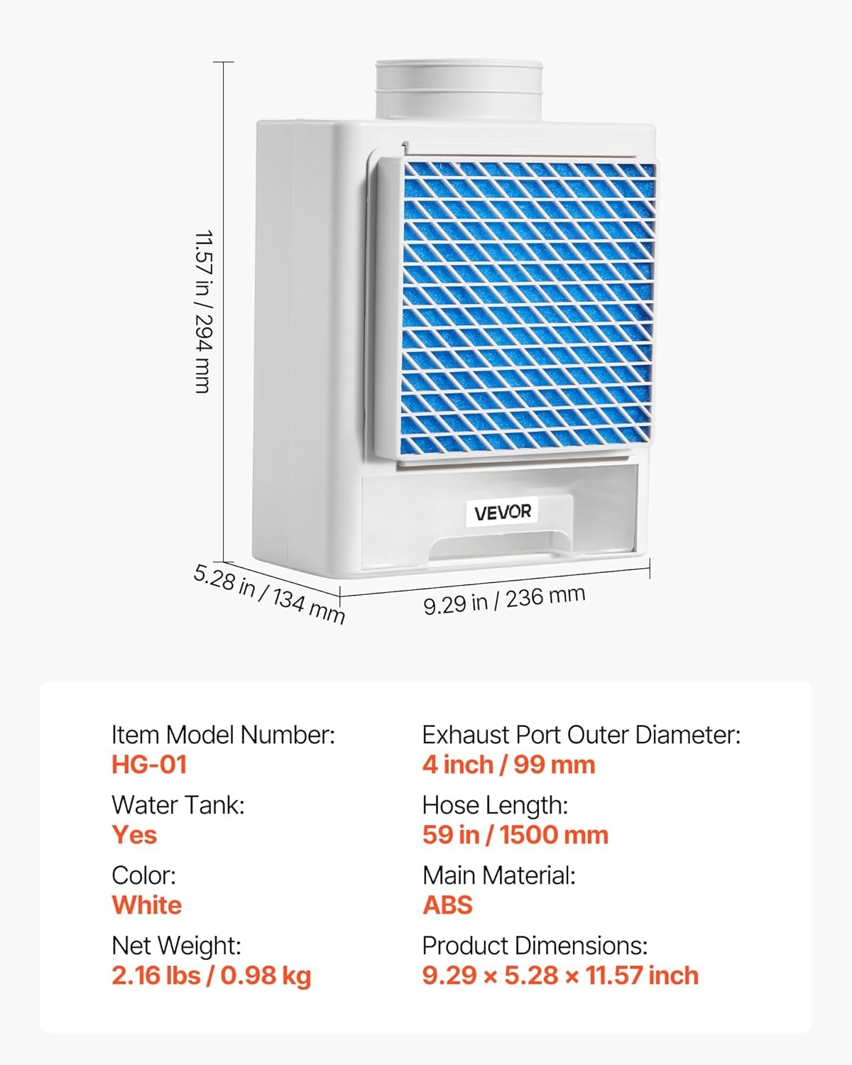 image:imageVEVOR Dryer Vent Window Kit Fits 4Inch Exhaust Hoses Adjustable Length for Adapts Sliding Windows of Different Heights Sturdy PVC and PP Materials Dual Protections amp Multilayer Sealing DesignStyle1 with water system