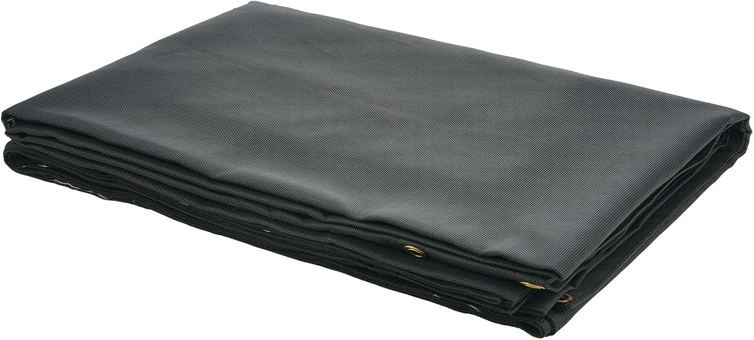 image:imageVEVOR Dump Truck Mesh Tarp 75x18 ft PVC Coated Black Heavy Duty Cover with 55 18oz Double Pocket Brass Grommets Reinforced Double Needle Stitch Webbing Fits Manual or Electric Dump Truck System8 x 18
