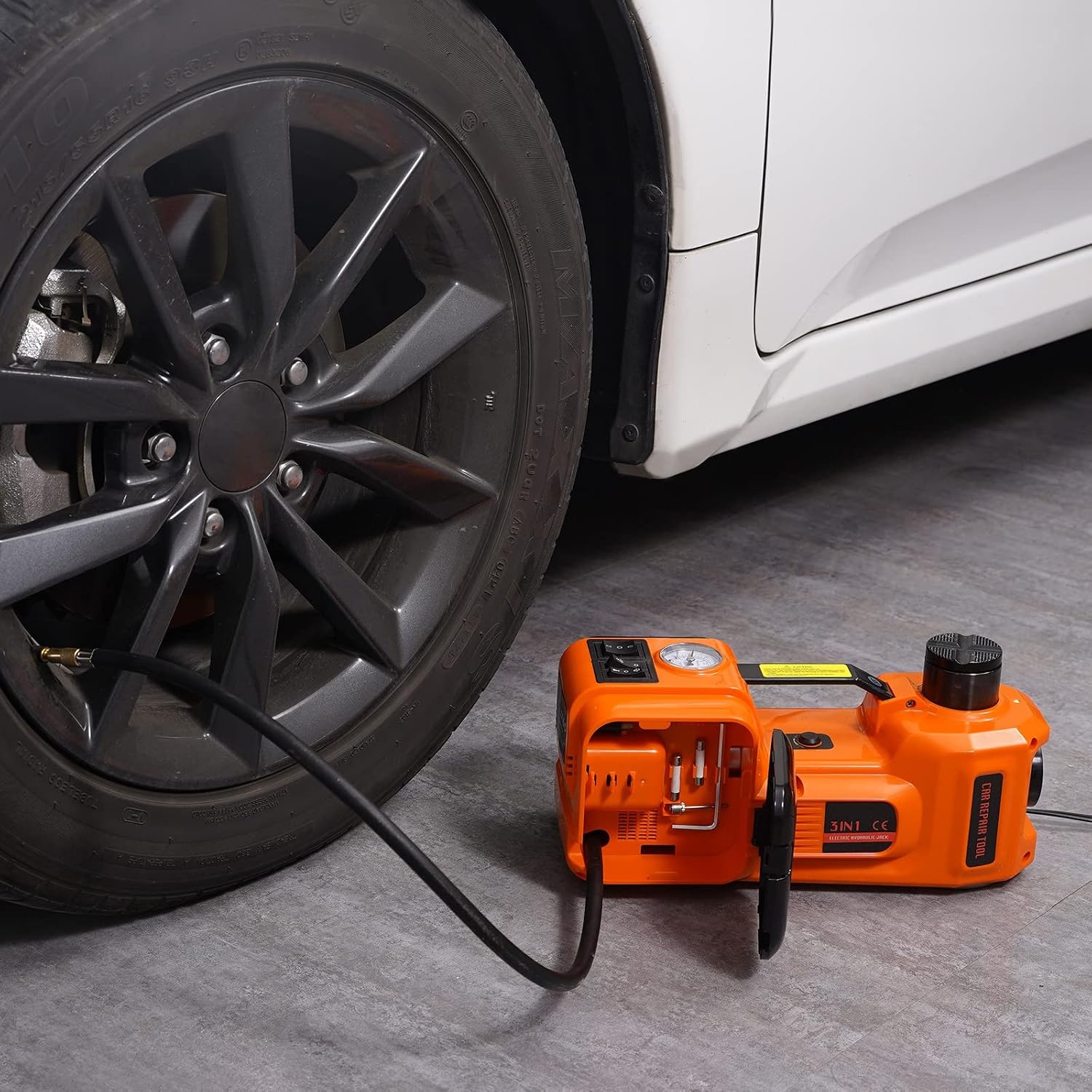 image:imageVEVOR Electric Car Jack Cordless Remote Control 5 Tons 11000 lbs Electric Hydraulic Jack Kit 18V Battery with Electric Impact Wrench Tire Change Replacement with LED Light Portable Car Jack5T Essential