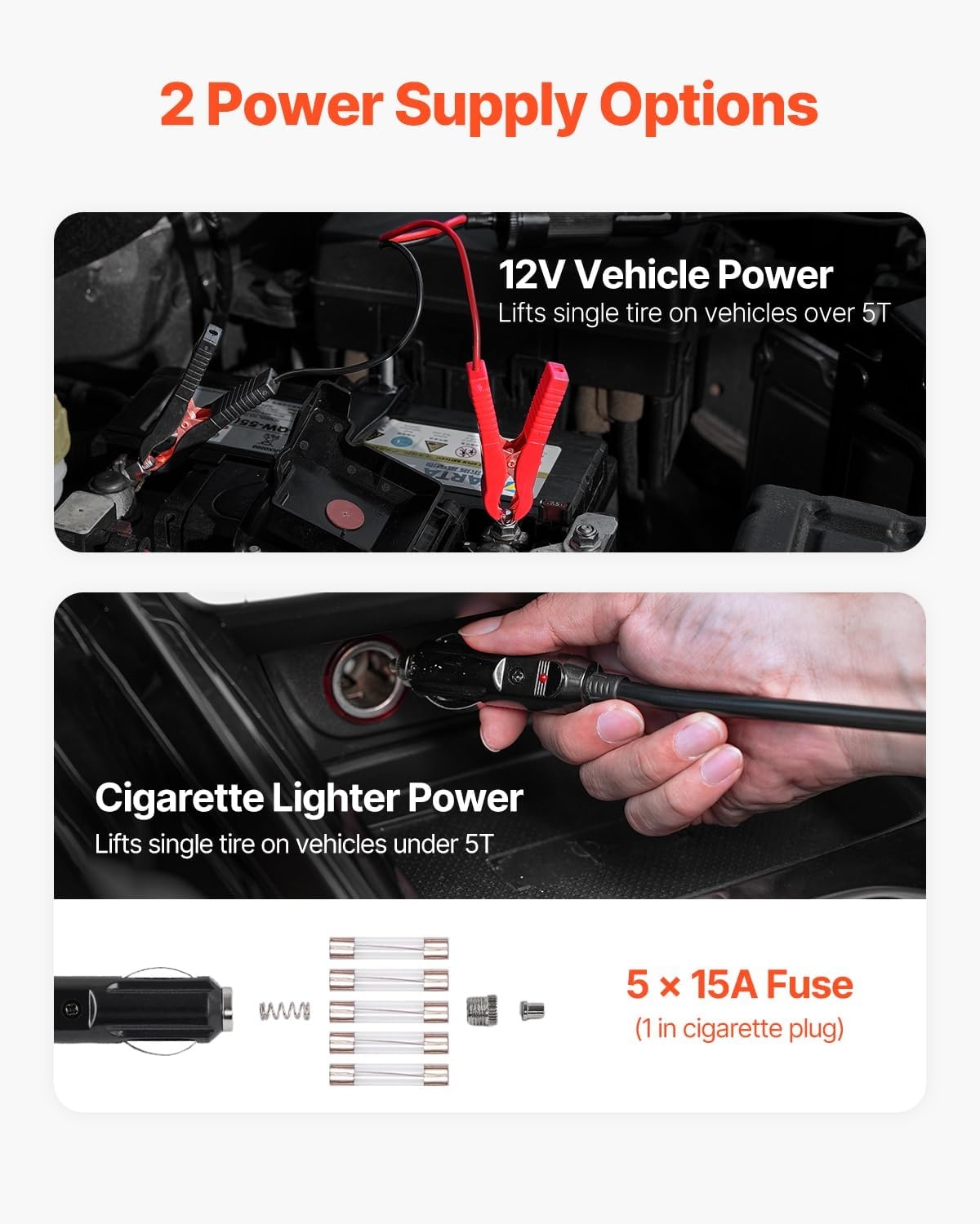 image:imageVEVOR Electric Car Jack Cordless Remote Control 5 Tons 11000 lbs Electric Hydraulic Jack Kit 18V Battery with Electric Impact Wrench Tire Change Replacement with LED Light Portable Car Jack5T with Wrench Appearance Update