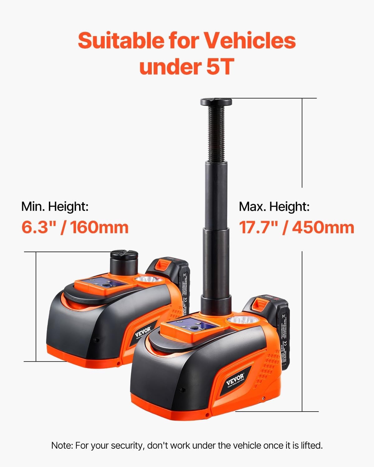 image:imageVEVOR Electric Car Jack Cordless Remote Control 5 Tons 11000 lbs Electric Hydraulic Jack Kit 18V Battery with Electric Impact Wrench Tire Change Replacement with LED Light Portable Car Jack5T Cordless Remote Update Battery2