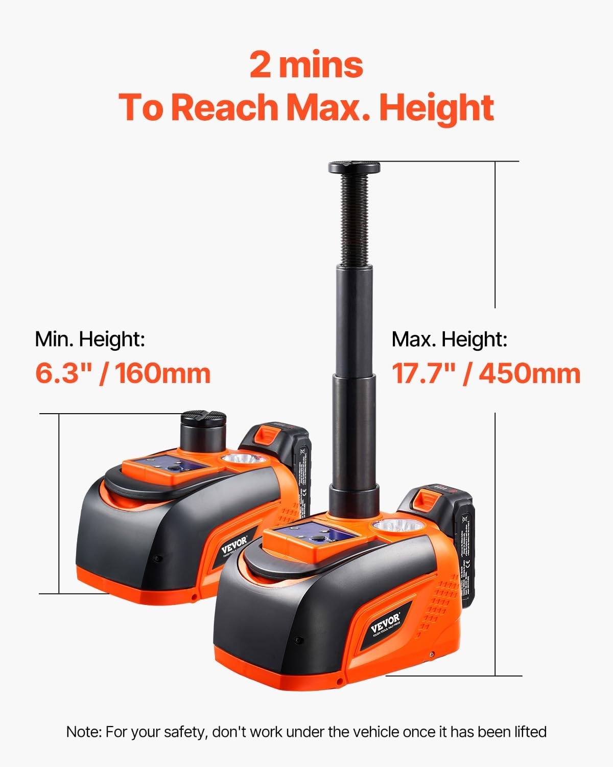 image:imageVEVOR Electric Car Jack Cordless Remote Control 5 Tons 11000 lbs Electric Hydraulic Jack Kit 18V Battery with Electric Impact Wrench Tire Change Replacement with LED Light Portable Car Jack5T Cordless Remote Battery1