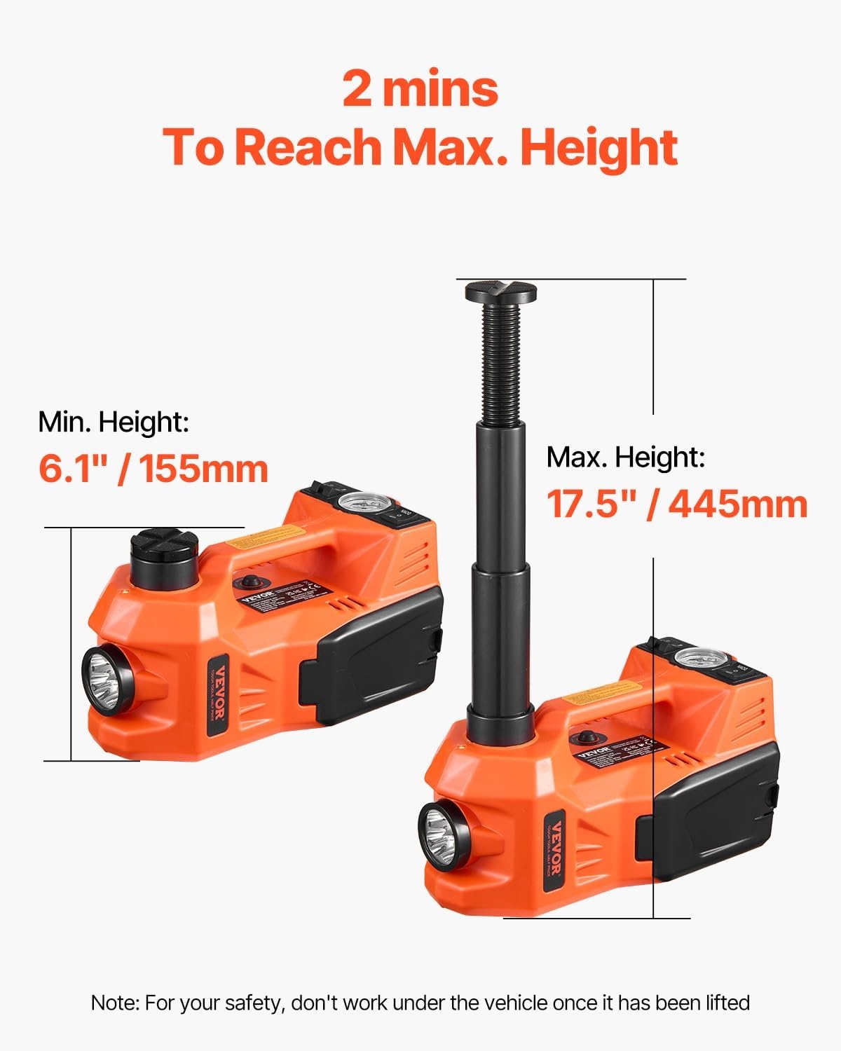 image:imageVEVOR Electric Car Jack Cordless Remote Control 5 Tons 11000 lbs Electric Hydraulic Jack Kit 18V Battery with Electric Impact Wrench Tire Change Replacement with LED Light Portable Car Jack5T with Wrench Appearance Update