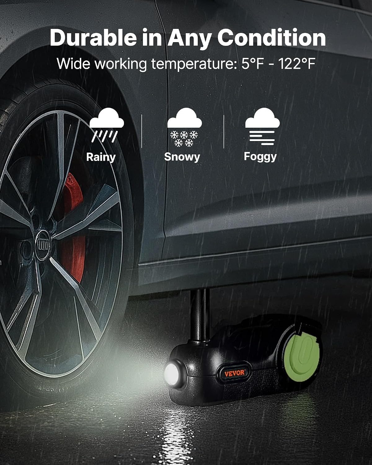 image:imageVEVOR Electric Car Jack Cordless Remote Control 5 Tons 11000 lbs Electric Hydraulic Jack Kit 18V Battery with Electric Impact Wrench Tire Change Replacement with LED Light Portable Car Jack5T with Wrench Digital Display