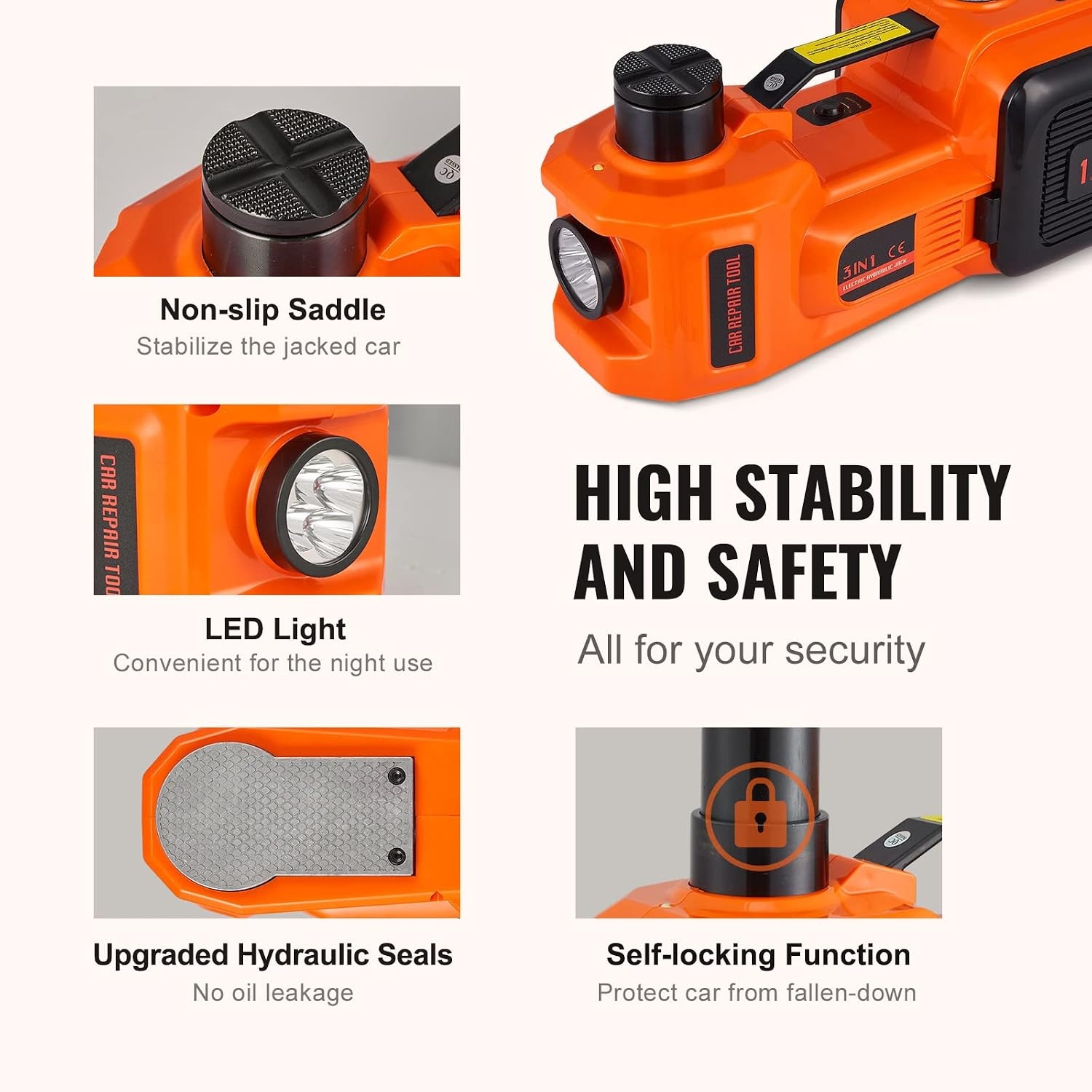 image:imageVEVOR Electric Car Jack Cordless Remote Control 5 Tons 11000 lbs Electric Hydraulic Jack Kit 18V Battery with Electric Impact Wrench Tire Change Replacement with LED Light Portable Car Jack5T Essential