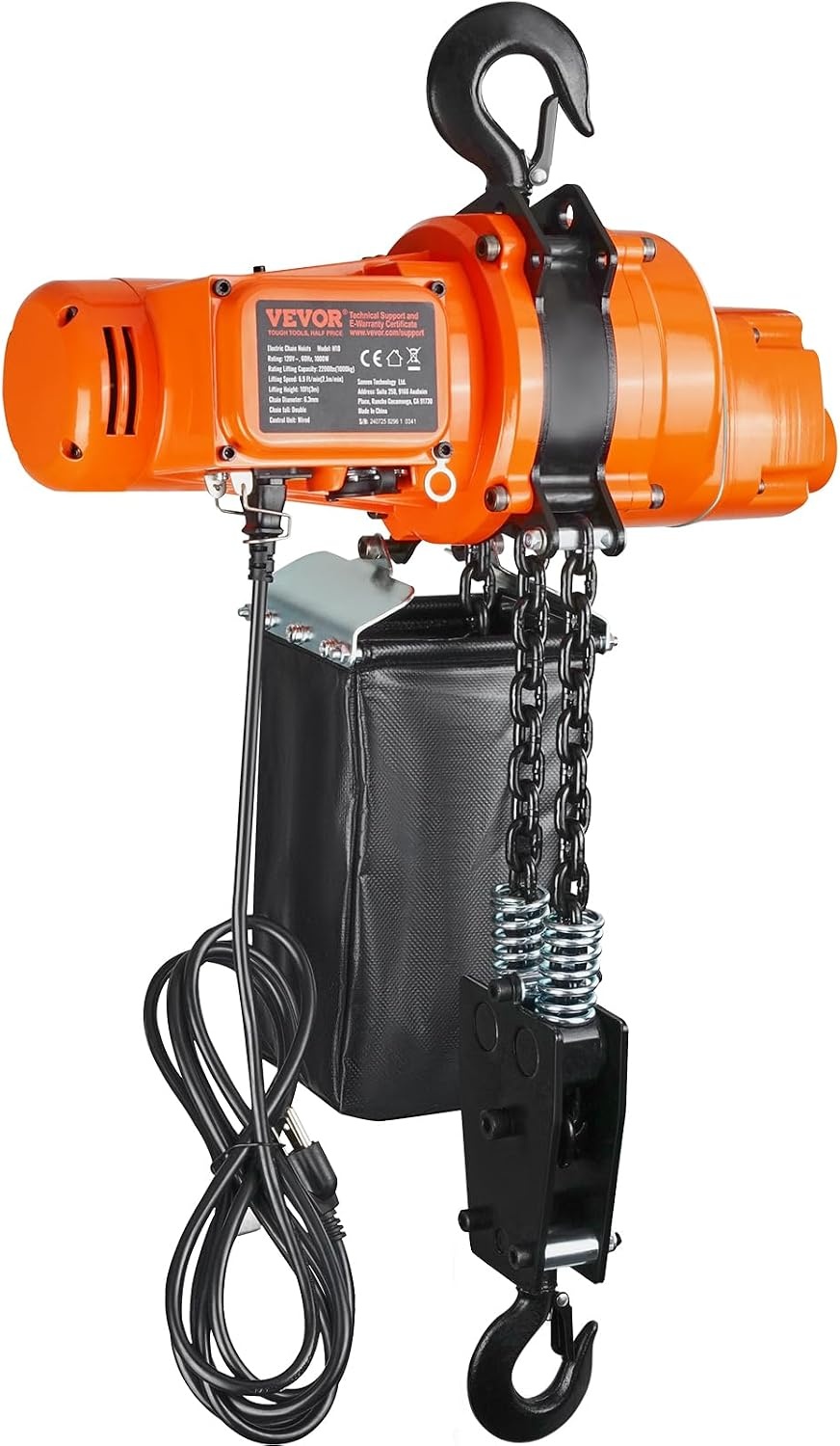 image:imageVEVOR Electric Chain Hoist 2200 lbs Load Capacity 10 ft Lifting Height 120V Single Phase Overhead Crane with Chain 10 ft Wired Remote Control for Garage Shop Hotel and Home2200 lbs 10 ft 2Chain