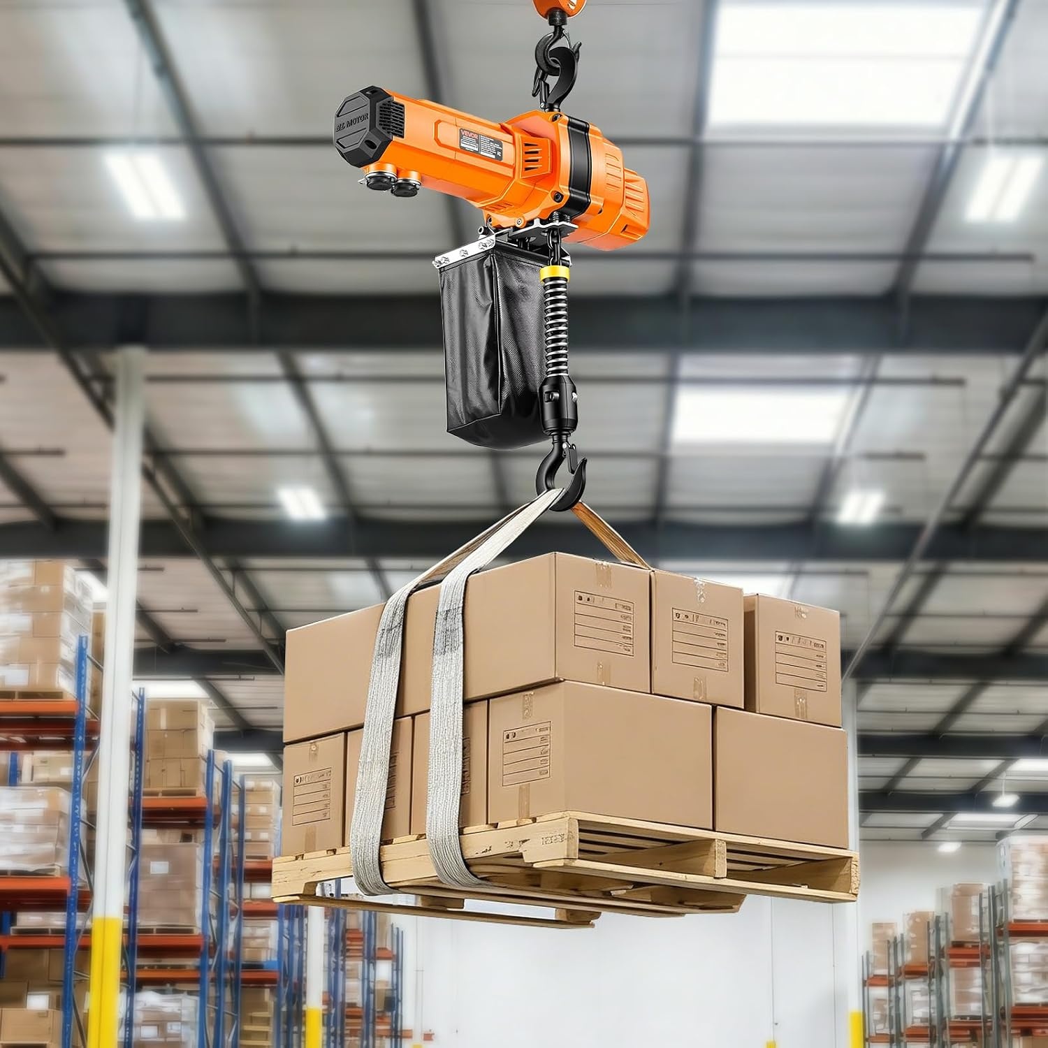 image:imageVEVOR Electric Chain Hoist 2200 lbs Load Capacity 10 ft Lifting Height 120V Single Phase Overhead Crane with Chain 10 ft Wired Remote Control for Garage Shop Hotel and Home2200 lbs 10 ft 1Chain