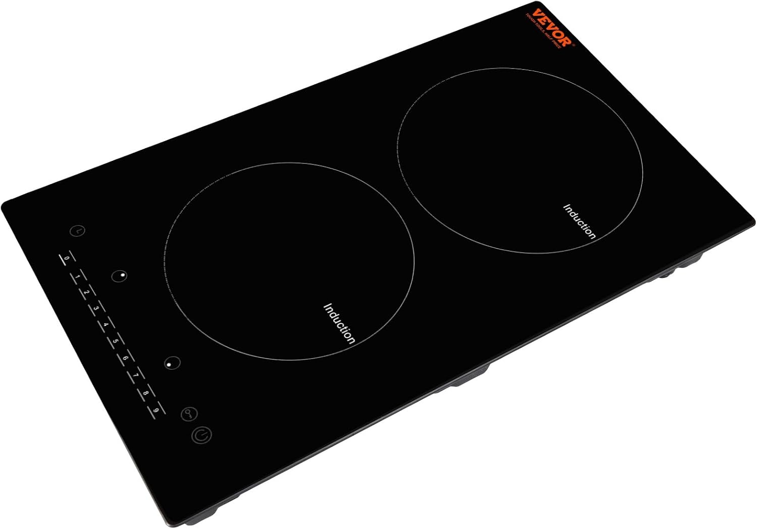 image:imageVEVOR Electric Cooktop 2 Burners 24 Induction Stove Top Builtin Magnetic Cooktop 1800W 9 Heating Level Multifunctional Burner LED Touch Screen wChild Lock amp OverTemperature Protection12inch 2 Burners110V
